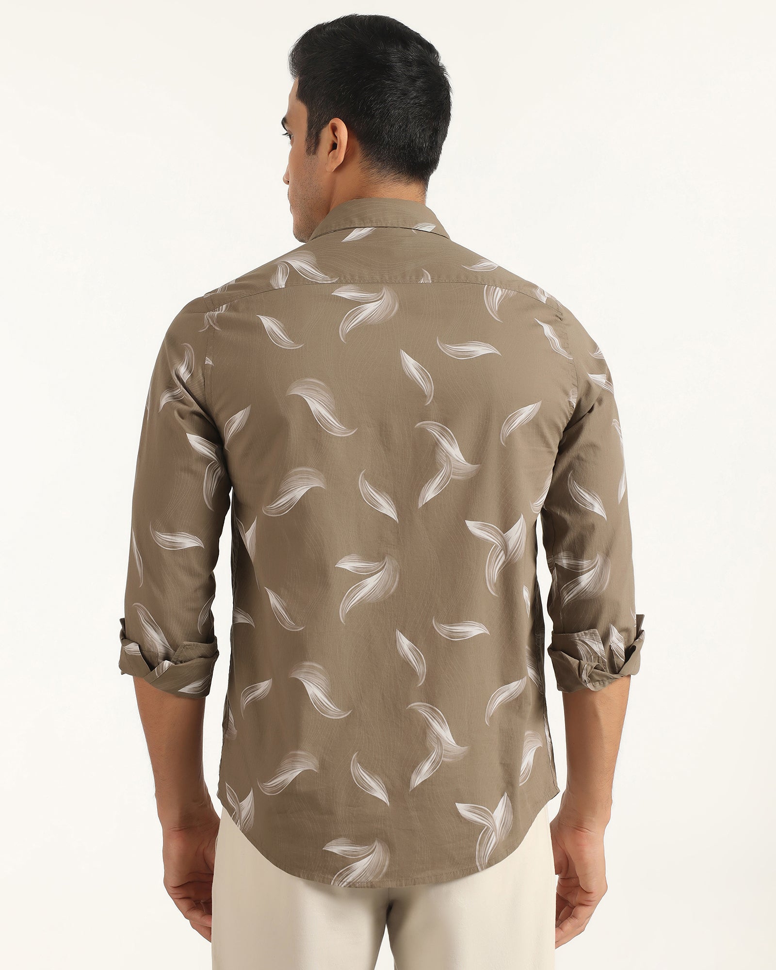 Casual Beige Printed Shirt - Geri