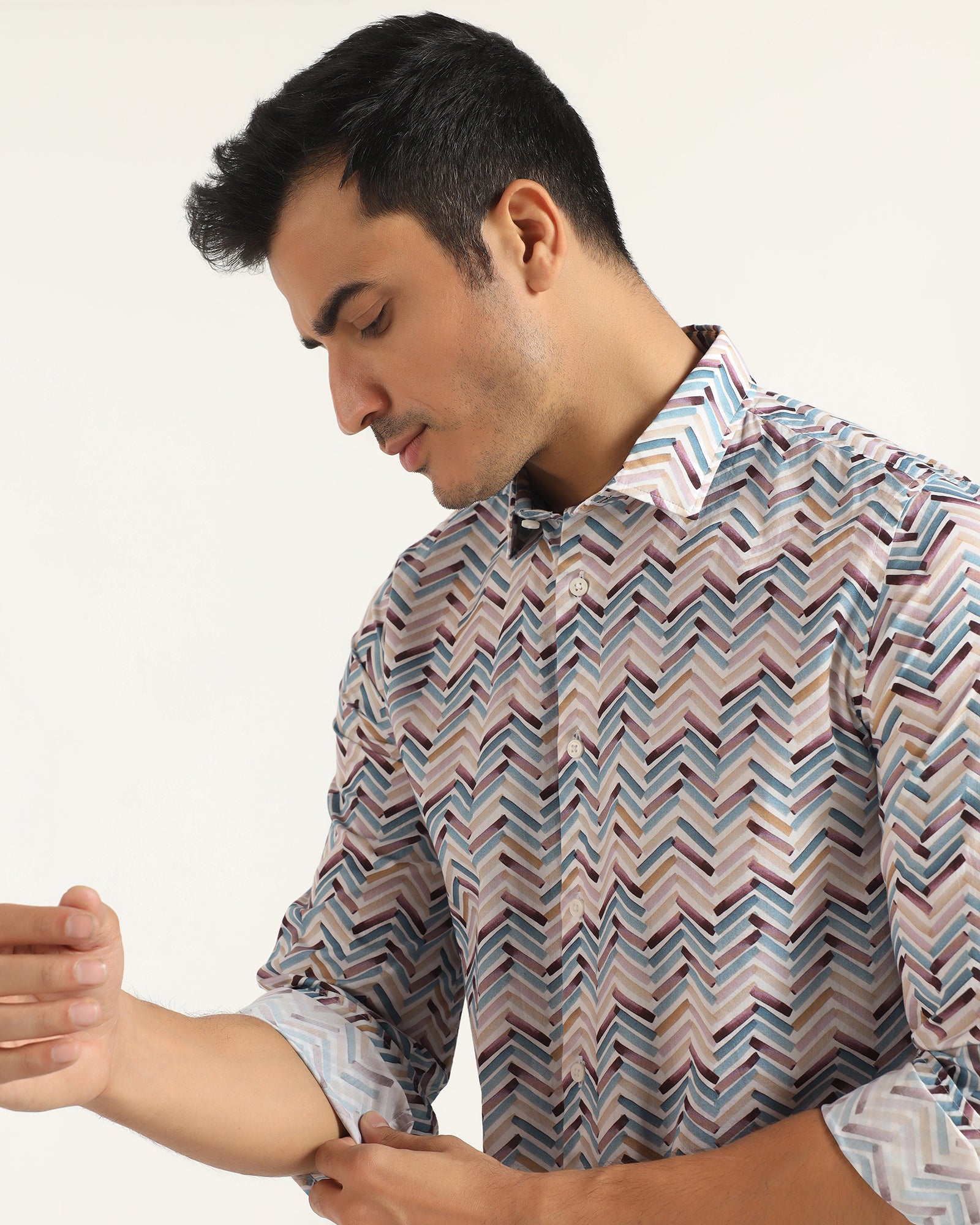 Casual Blue Printed Shirt - Alba