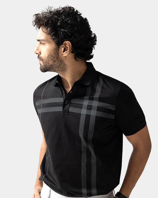 Polo Black Printed T-Shirt - Saddy