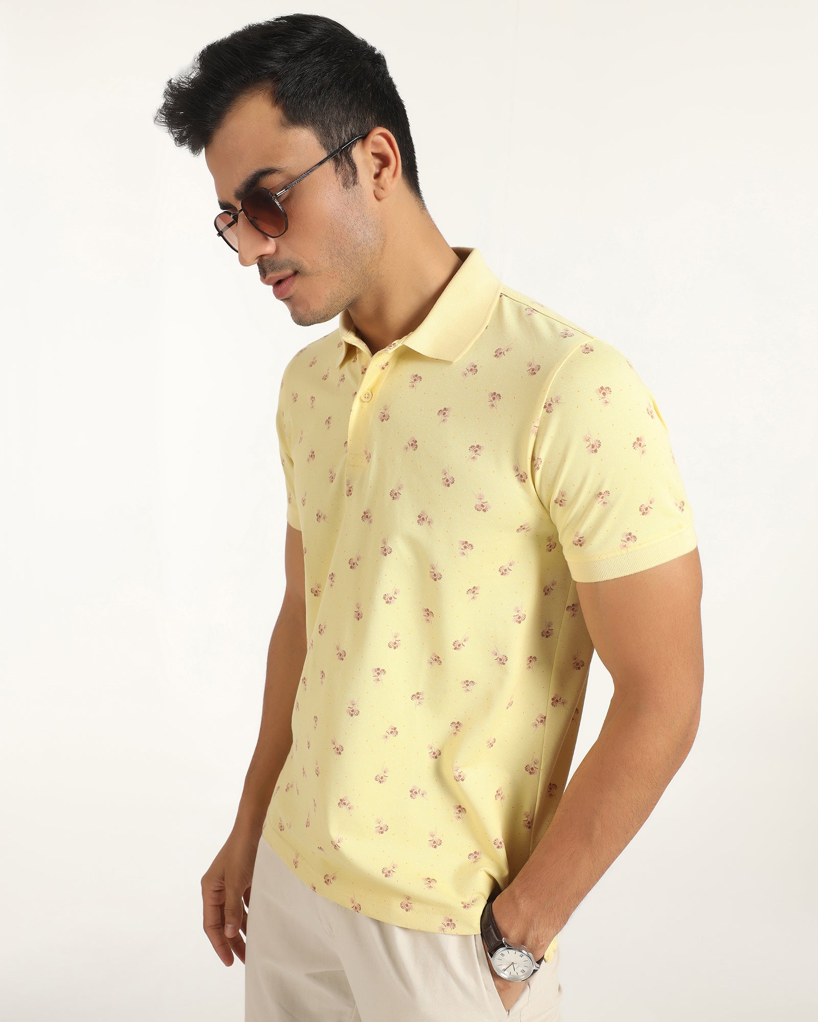 Polo Yellow Printed T-Shirt - Sonic