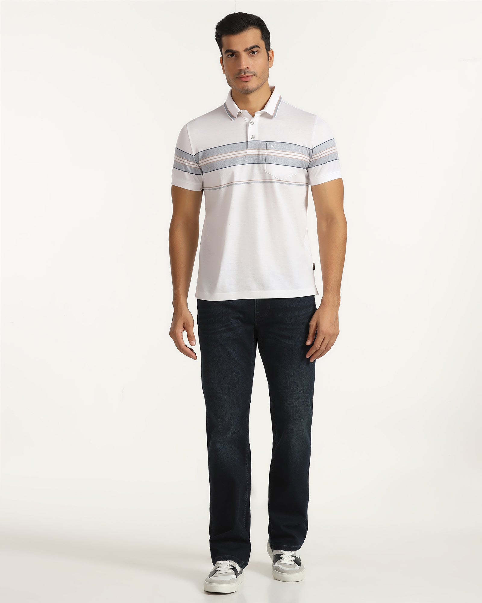 Polo White Stripe T-Shirt - Cetus