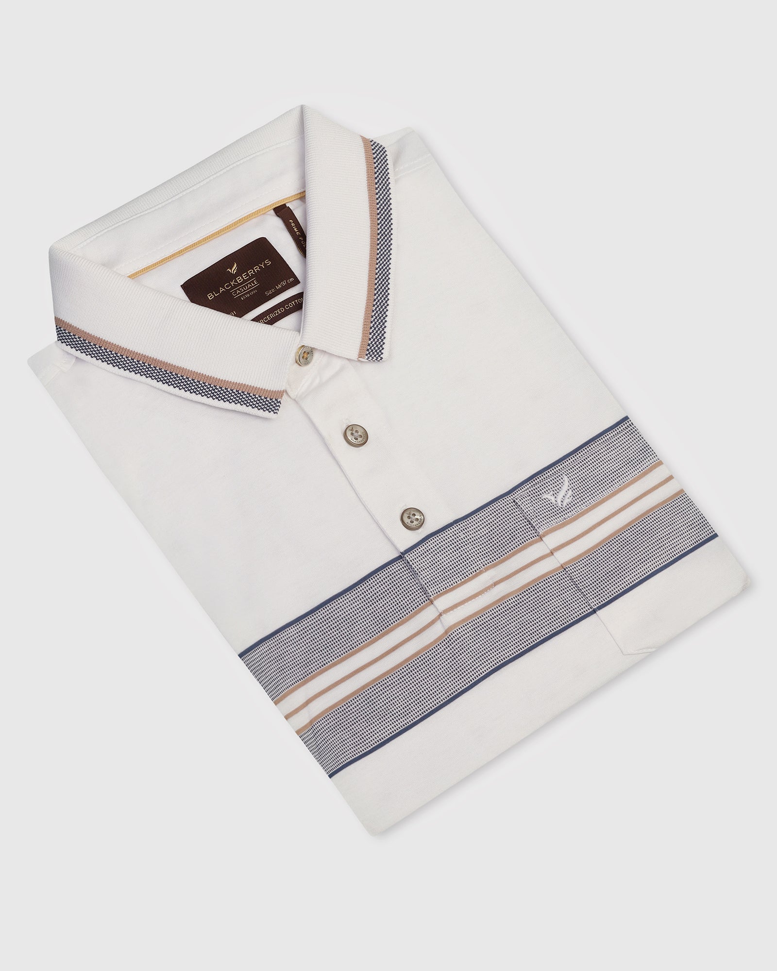 Polo White Stripe T-Shirt - Cetus