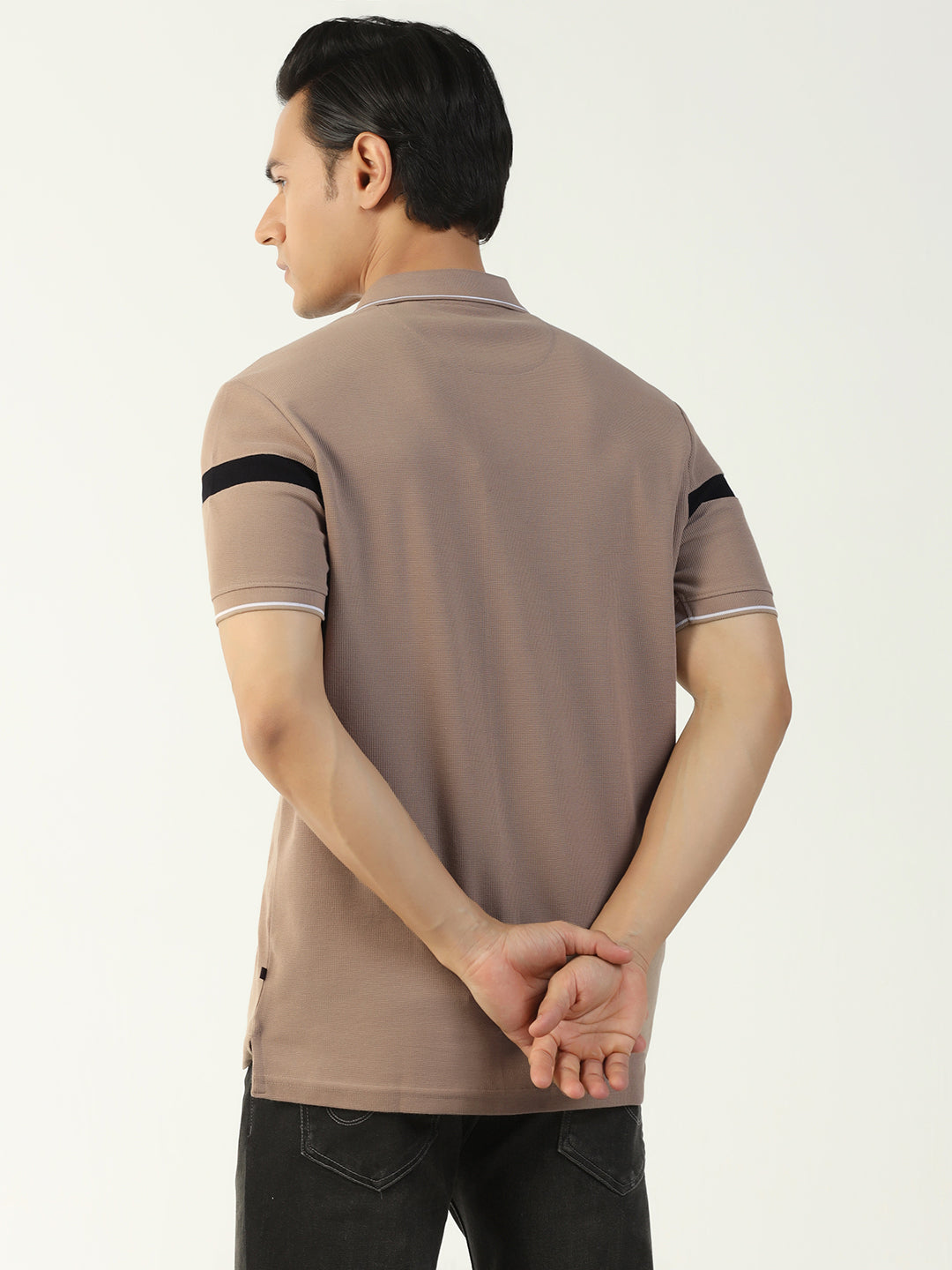 Beige Jacquard Polo - Dapper