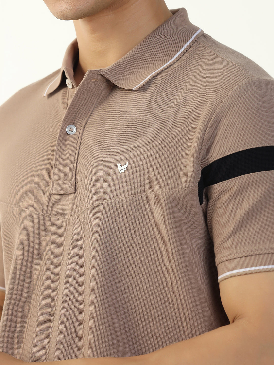 Beige Jacquard Polo - Dapper