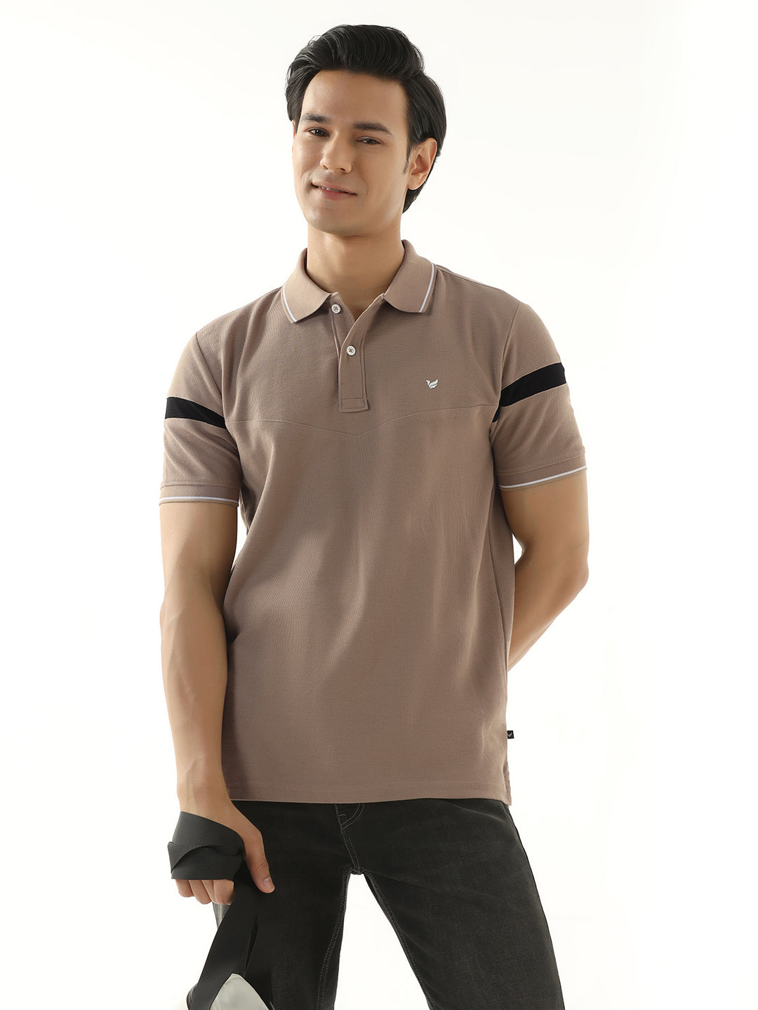 Beige Jacquard Polo - Dapper