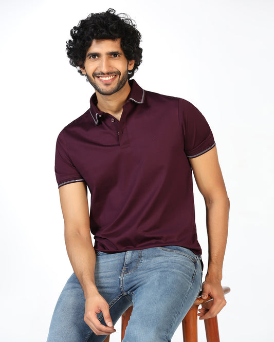 Cherry Lacquer Solid Polo - Mond