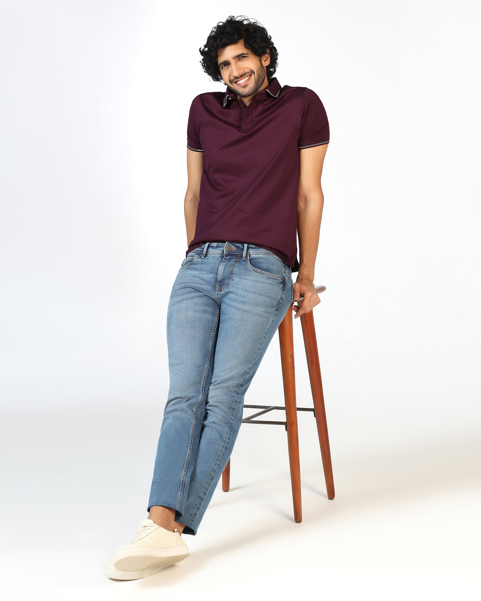 Cherry Lacquer Solid Polo - Mond