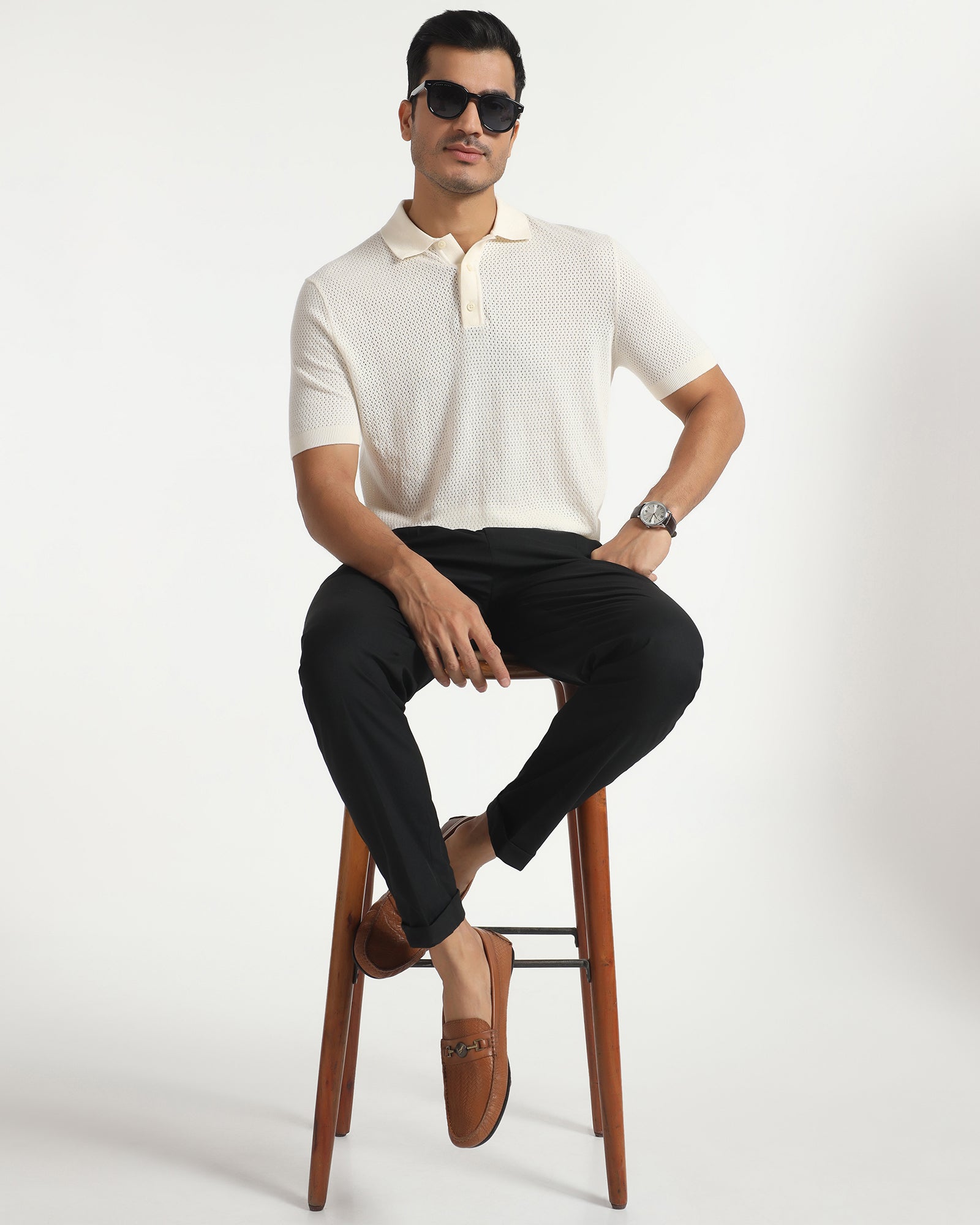 Ease Fit Formal Black Solid Trouser - Malone