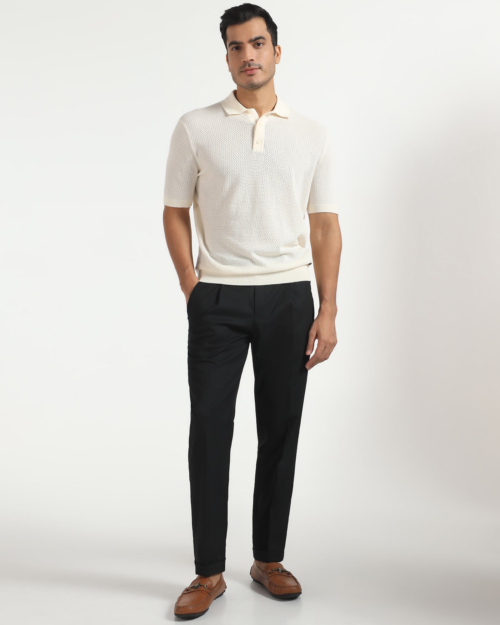Ease Fit Formal Black Solid Trouser - Malone