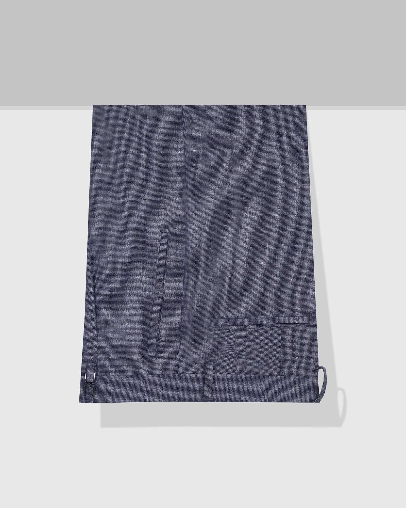 Ease Fit Formal Blue Textured Trouser - Cuba