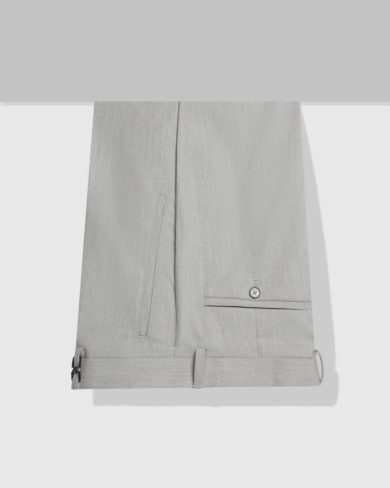 Ease Fit Formal Light Grey Solid Trouser - Malone