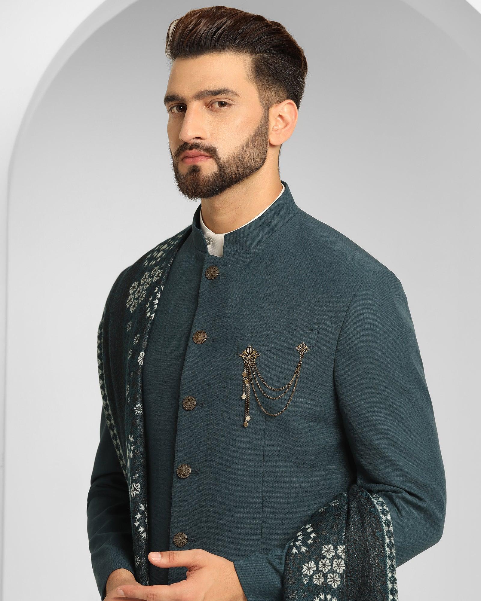 Ethnic 2 Pcs Suit In Teal (Athens) - Blackberrys