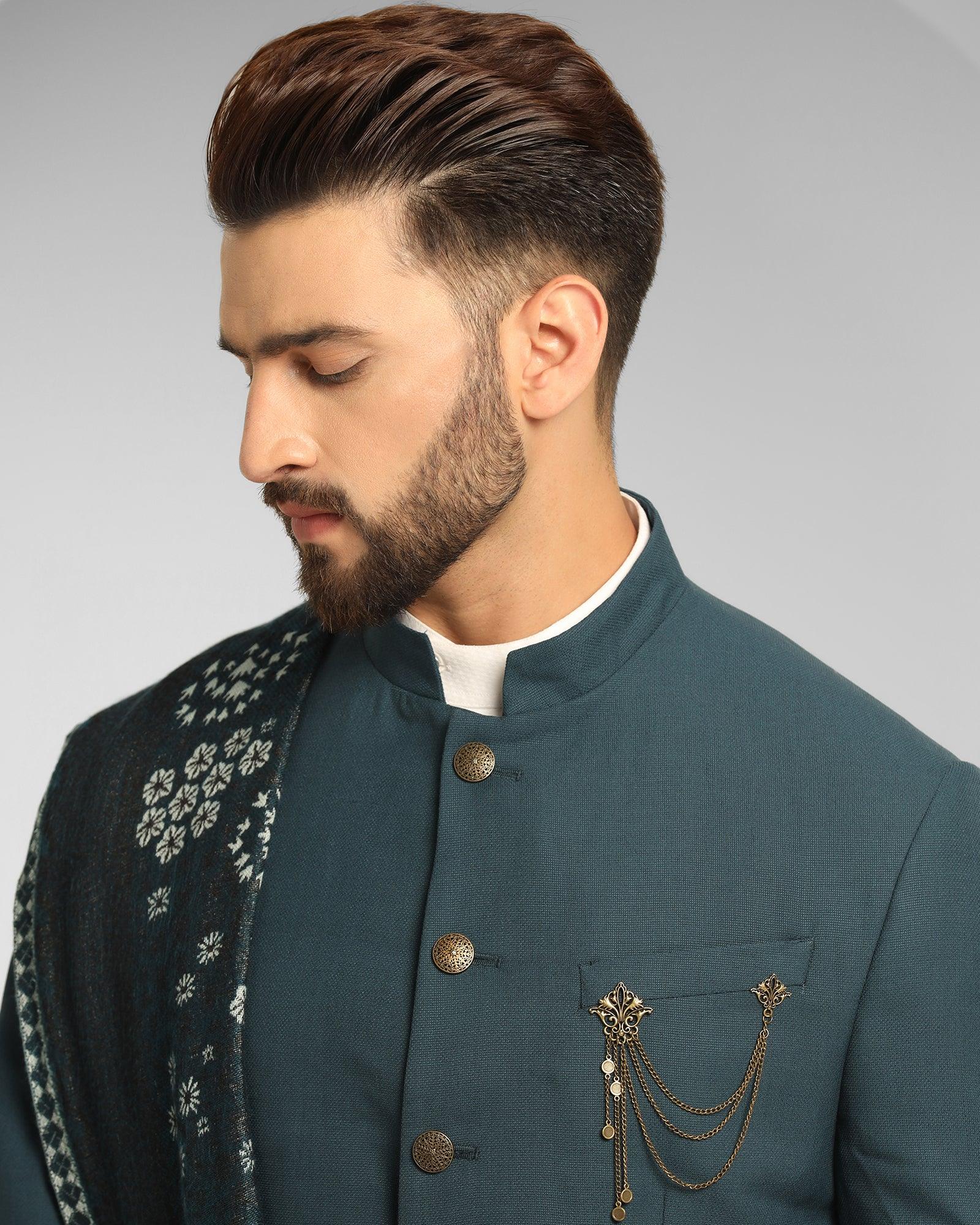 Ethnic 2 Pcs Suit In Teal (Athens) - Blackberrys