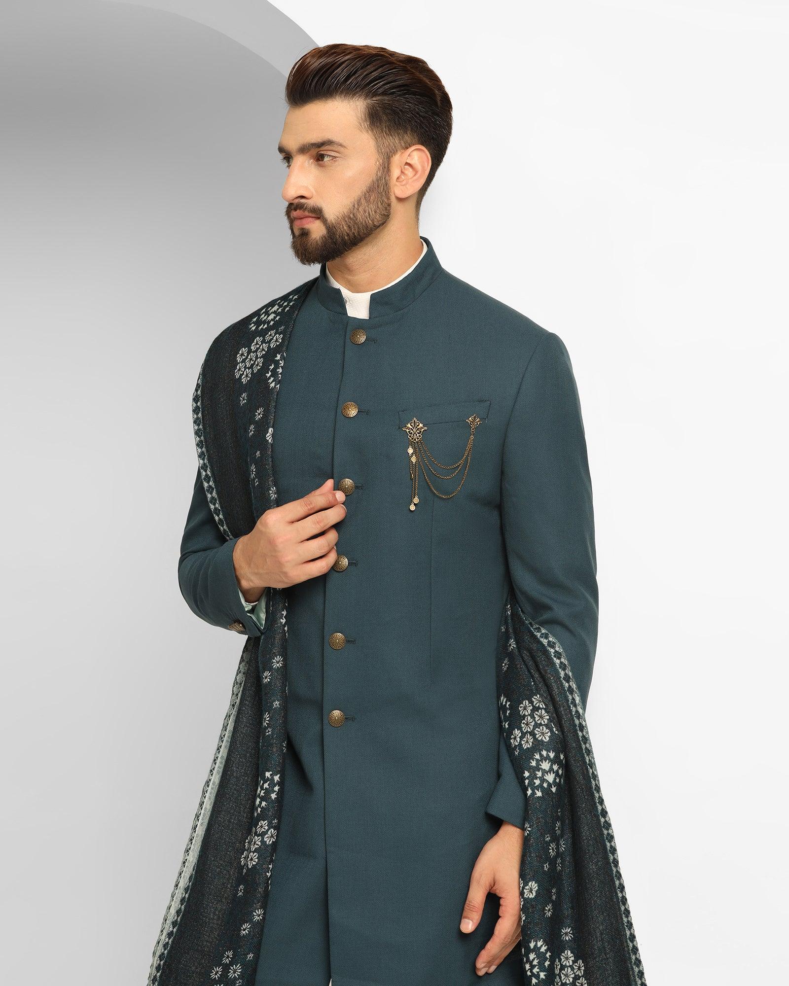 Ethnic 2 Pcs Suit In Teal (Athens) - Blackberrys