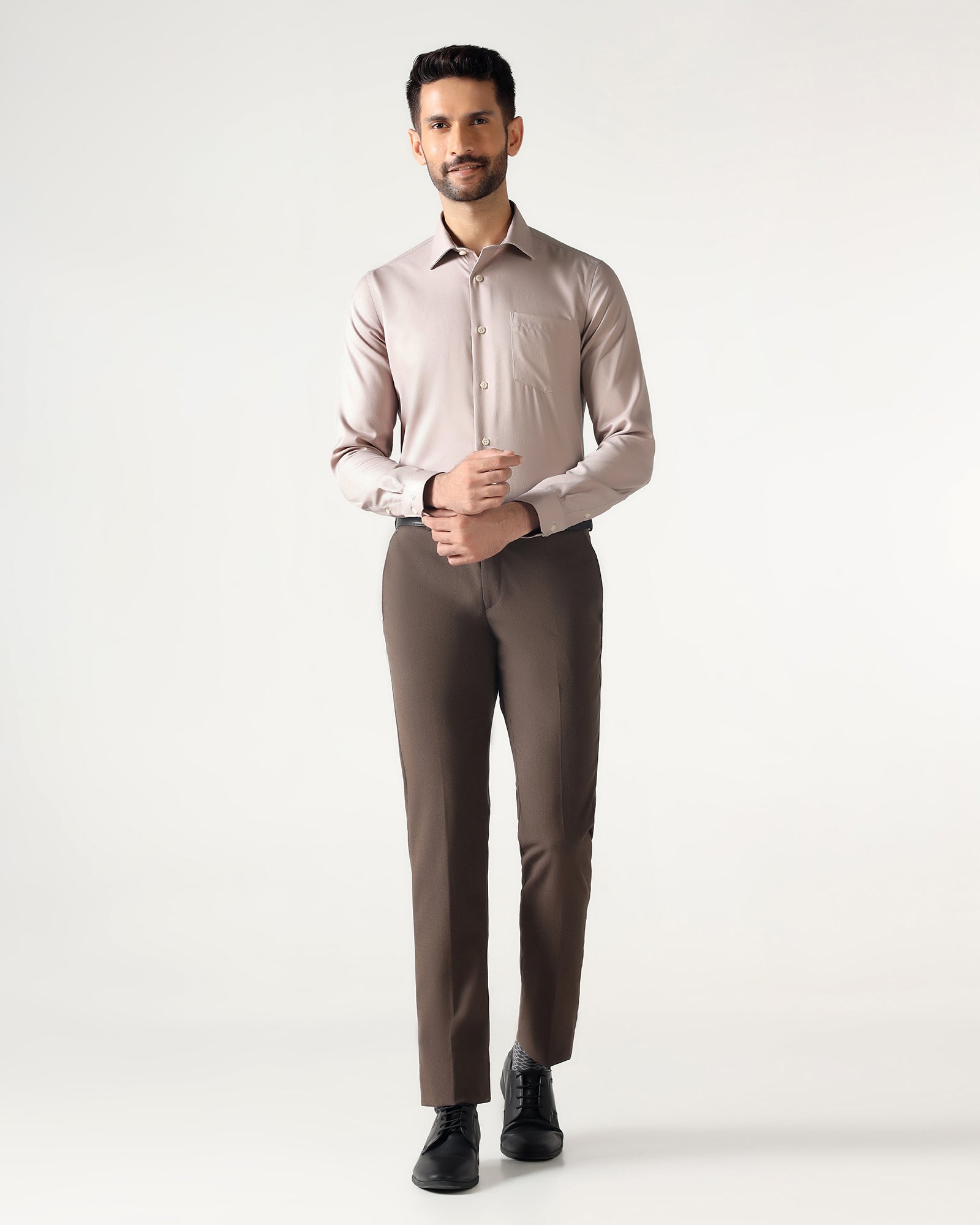 Fawn Non Iron Textured Shirt - P31