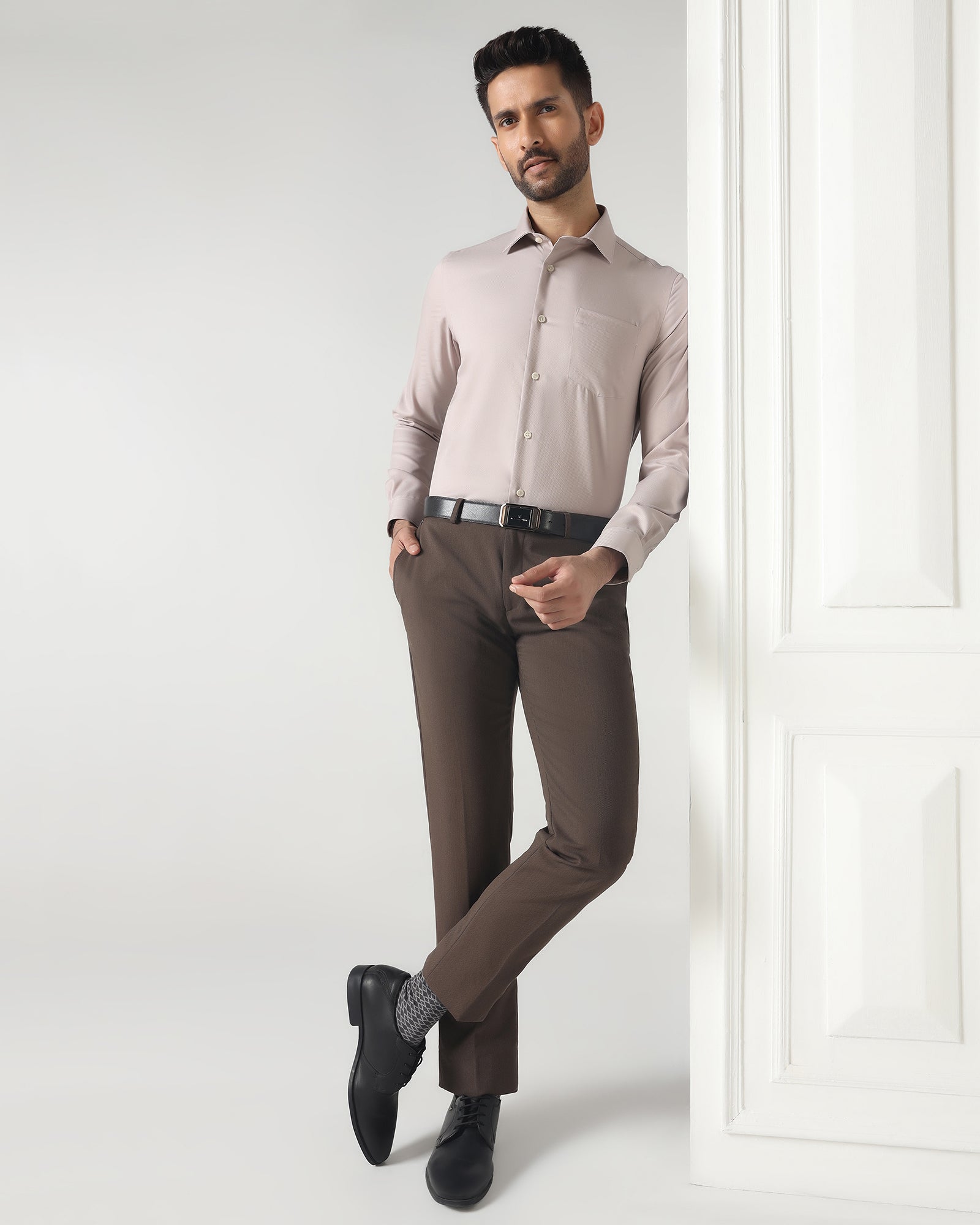 Fawn Non Iron Textured Shirt - P31