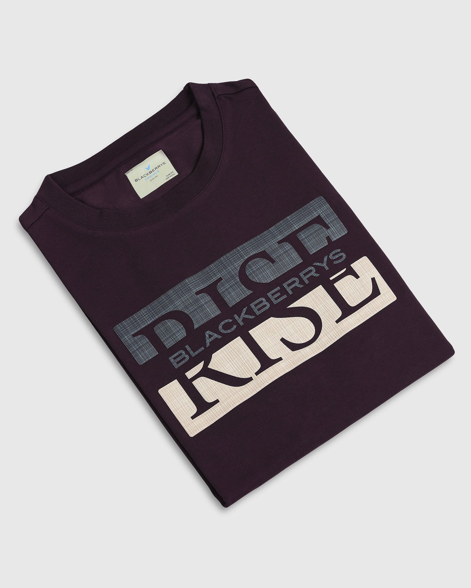 Fig Crew Neck Solid T-Shirt - Rise