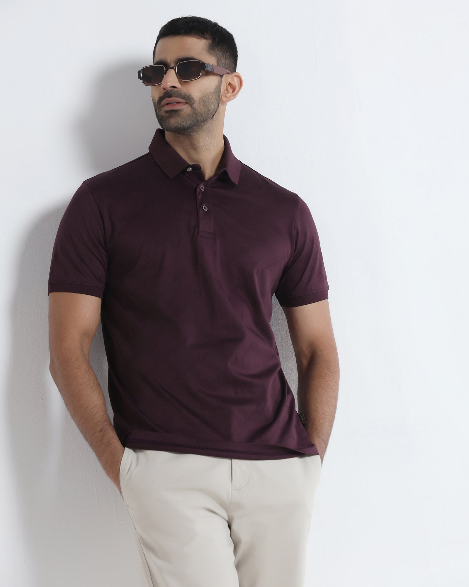 Fig Textured Polo - Full