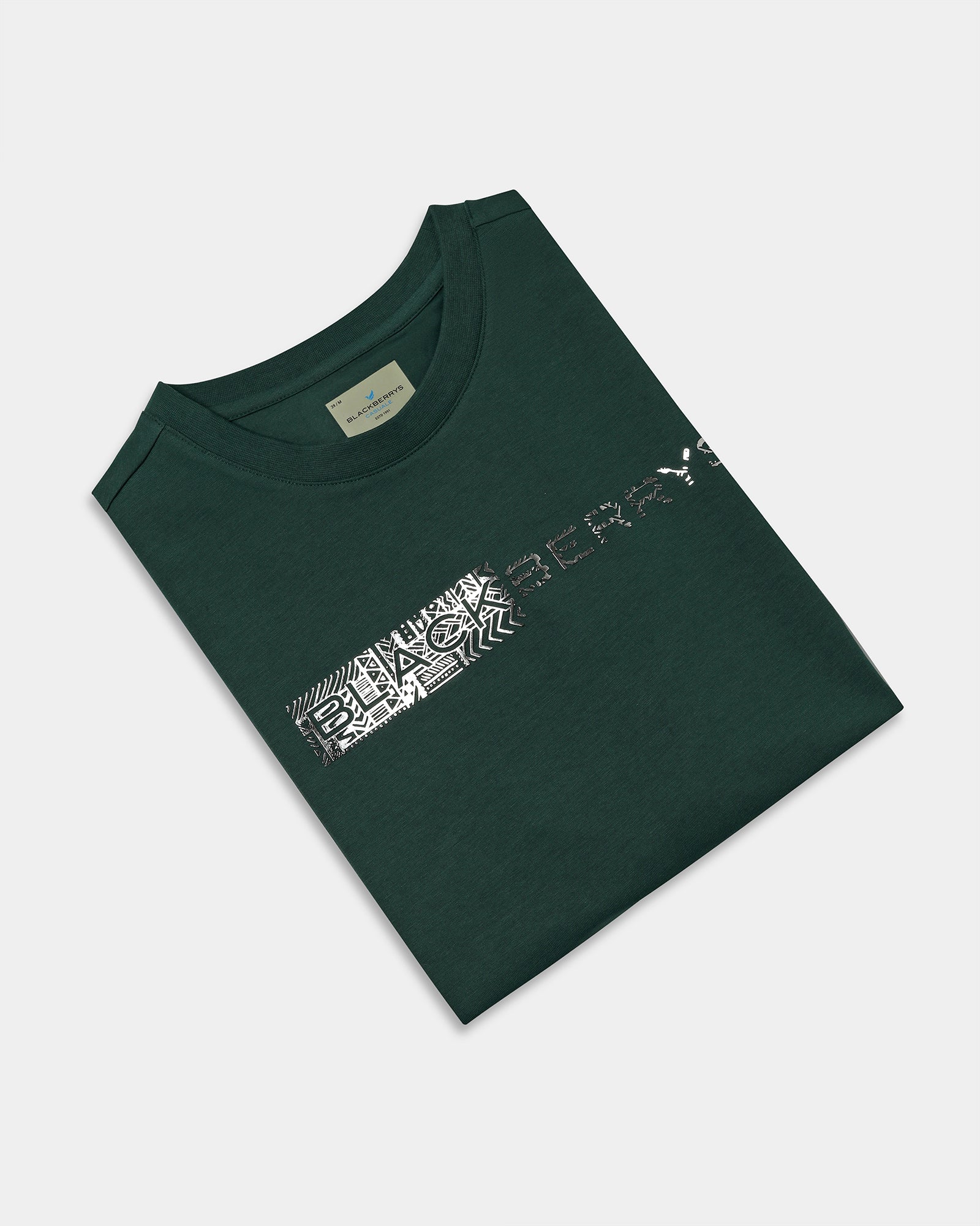 Forest Green Crew Neck Printed T-Shirt - Petunia