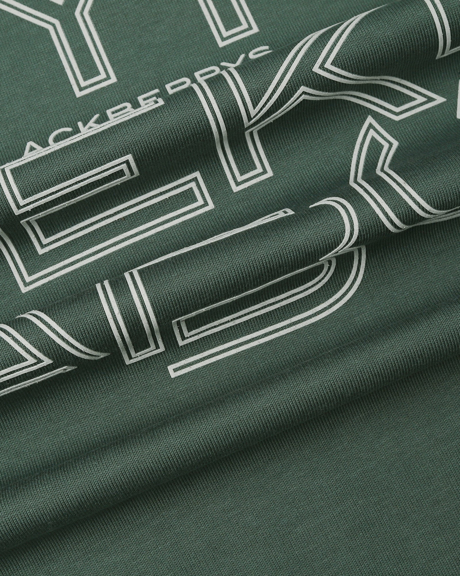 Forest Green Crew Neck Printed T-Shirt - Kamigata