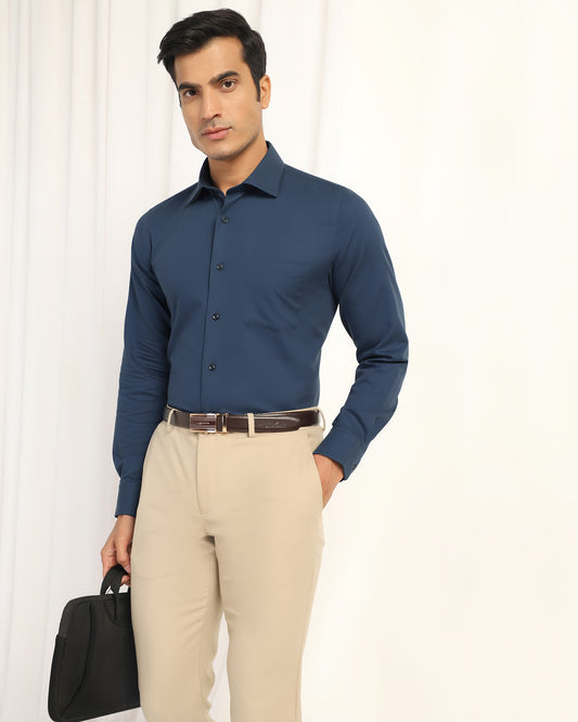 Formal Blue Stripe Shirt - Merlot