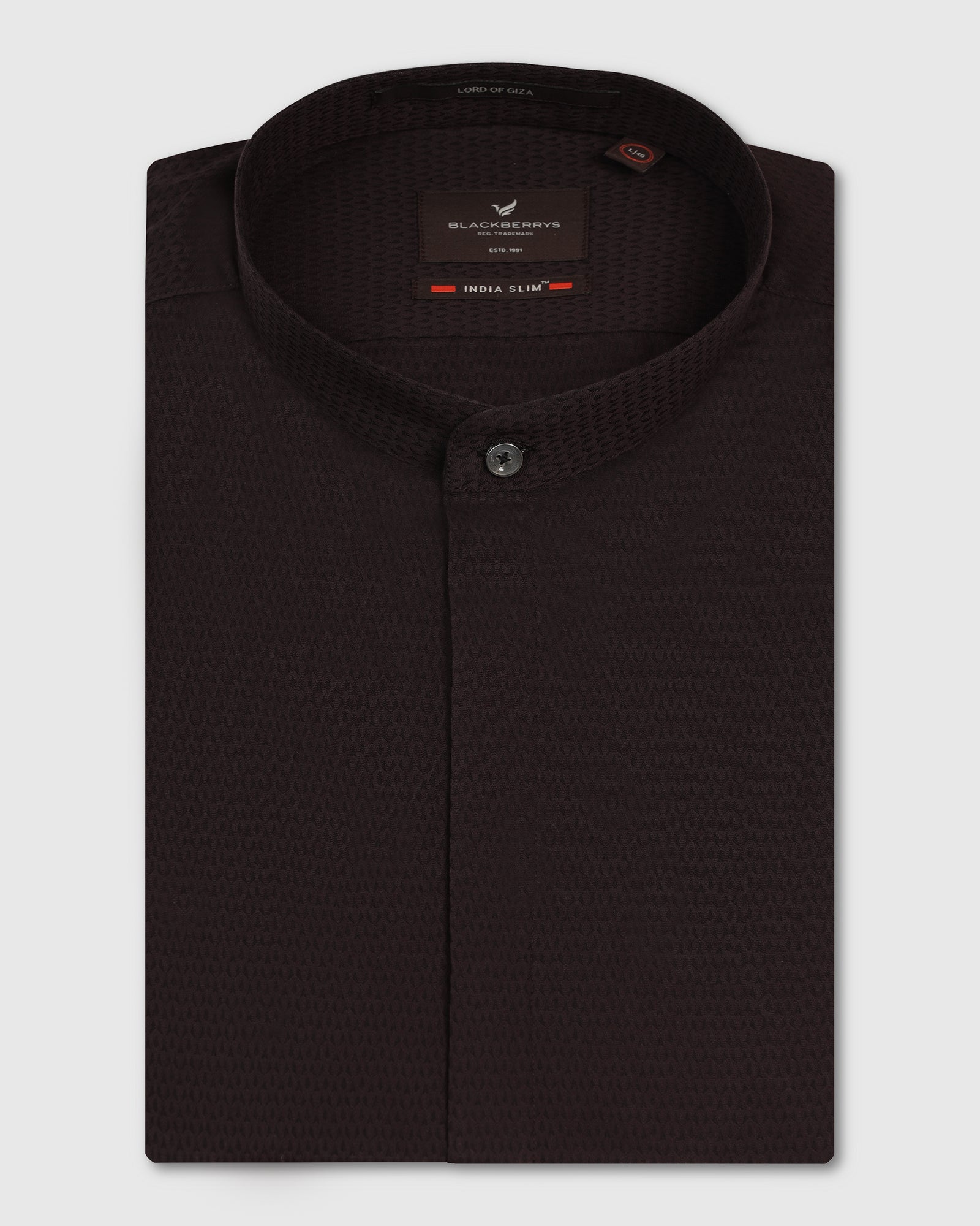 Formal Brown Textured Shirt - Rome