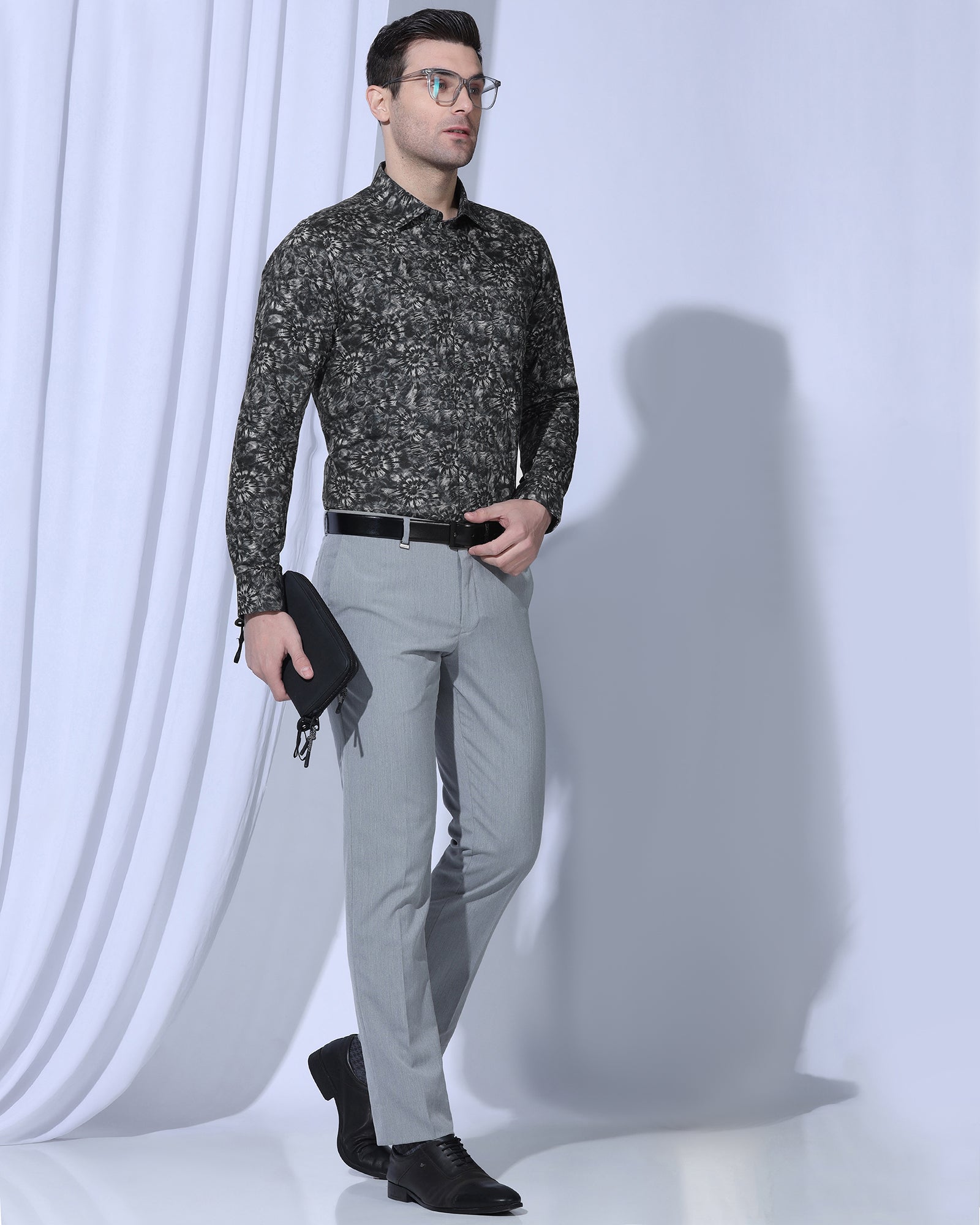 Formal Grey Printed Shirt - Wiper