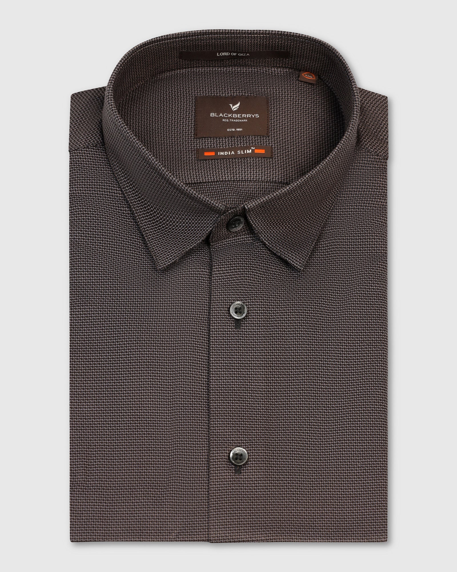 Formal Grey Textured Shirt - Amaze