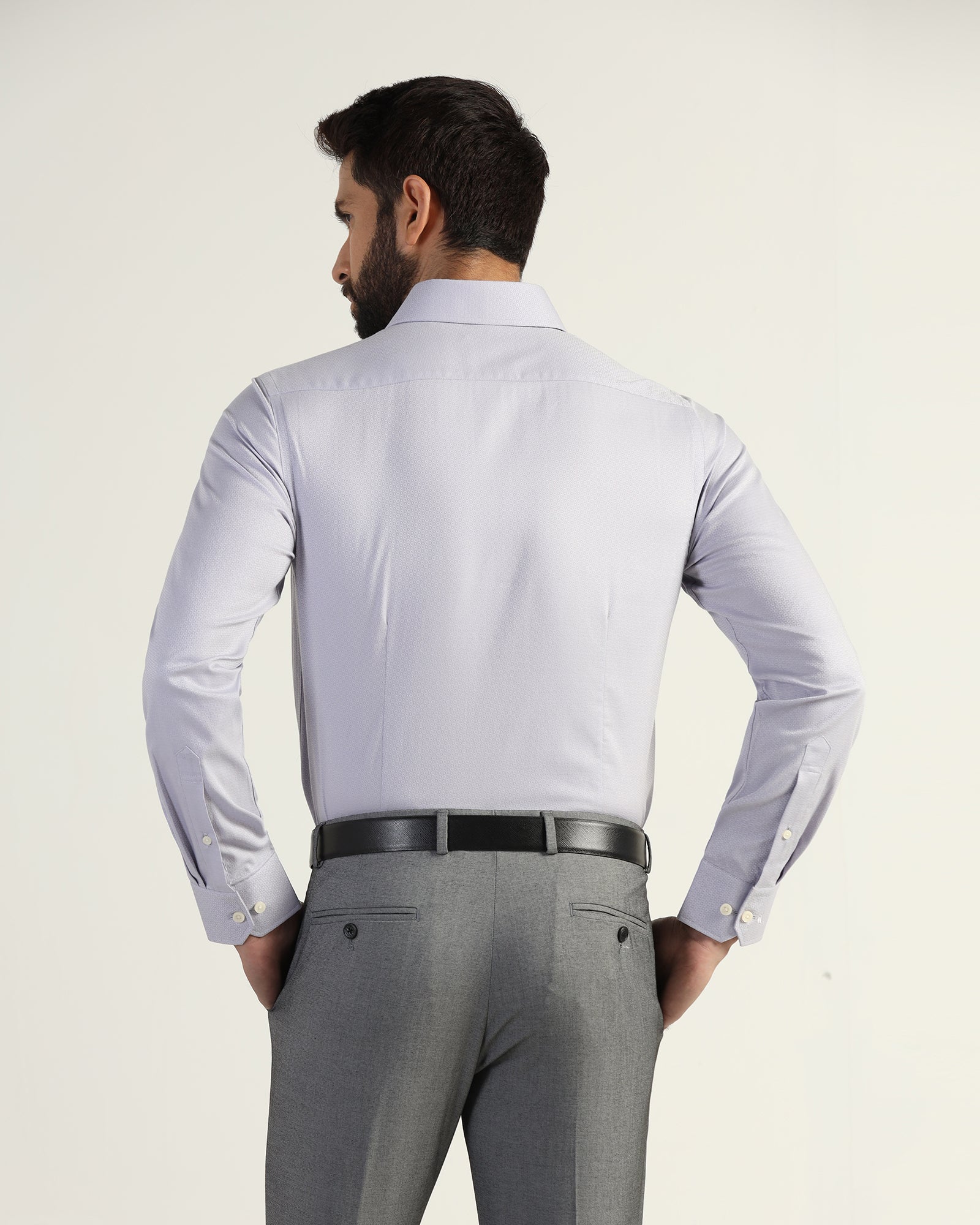 Formal Lavender Textured Shirt - Brick