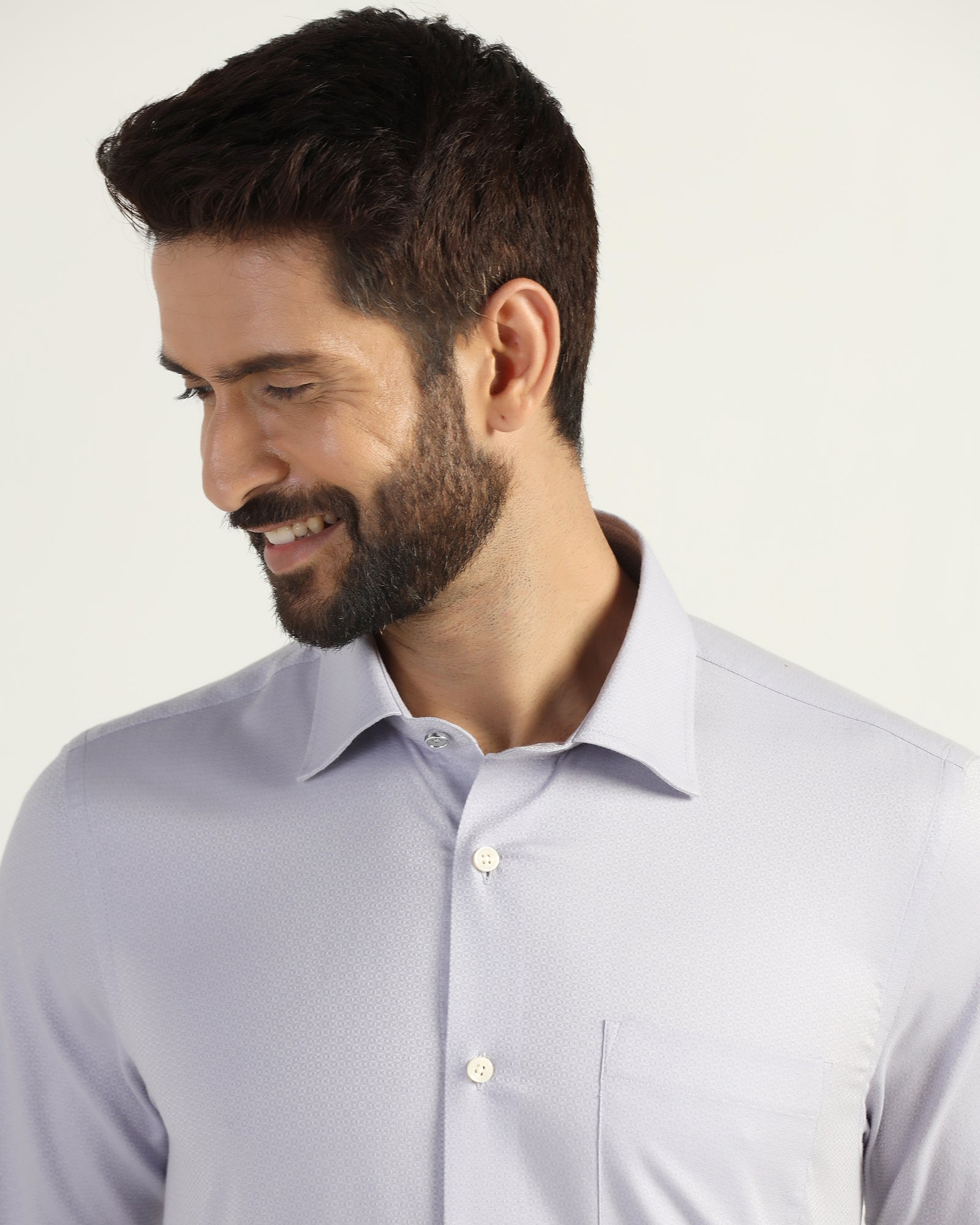 Formal Lavender Textured Shirt - Brick