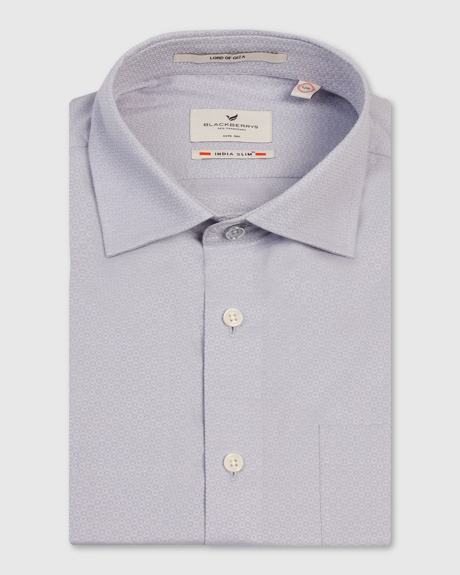 Formal Lavender Textured Shirt - Brick