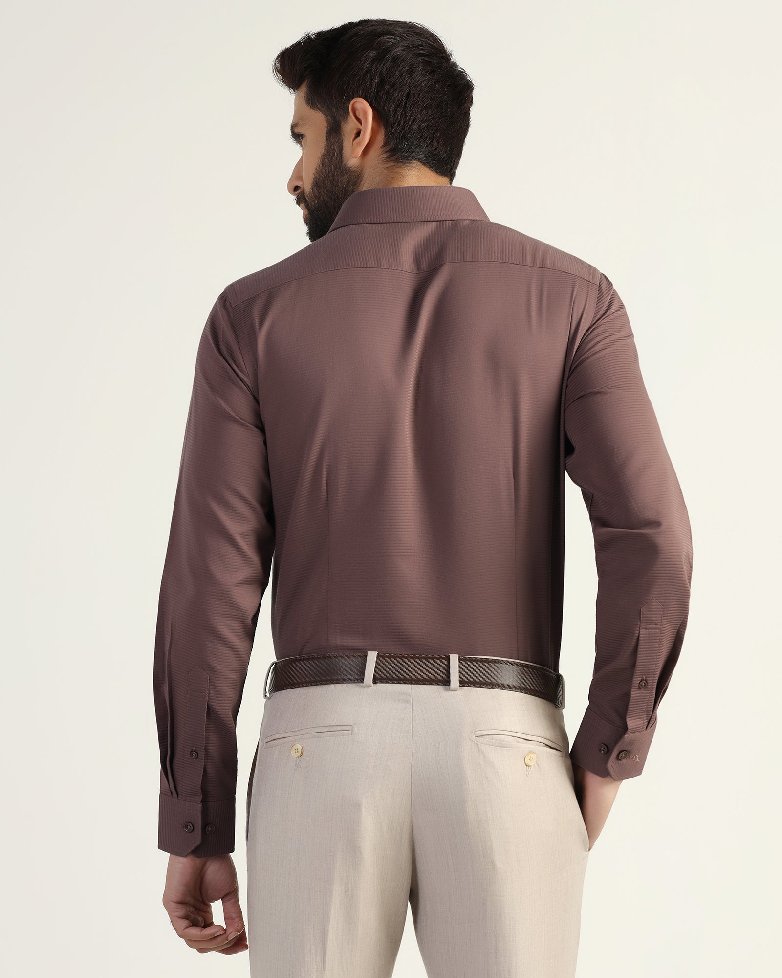 Formal Maroon Stripe Shirt - Merlot