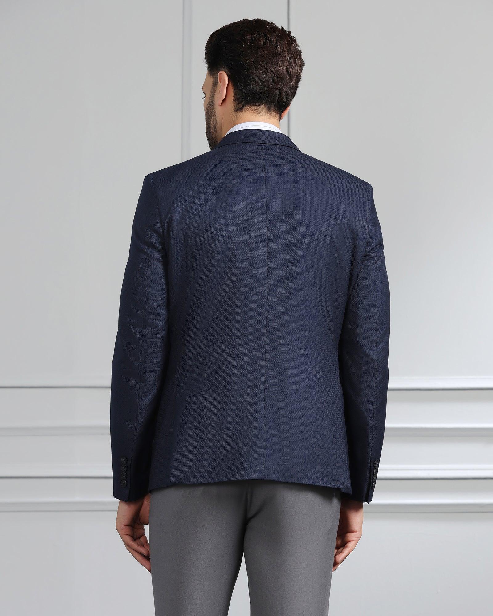 Formal Navy Textured Blazer - Magna - Blackberrys
