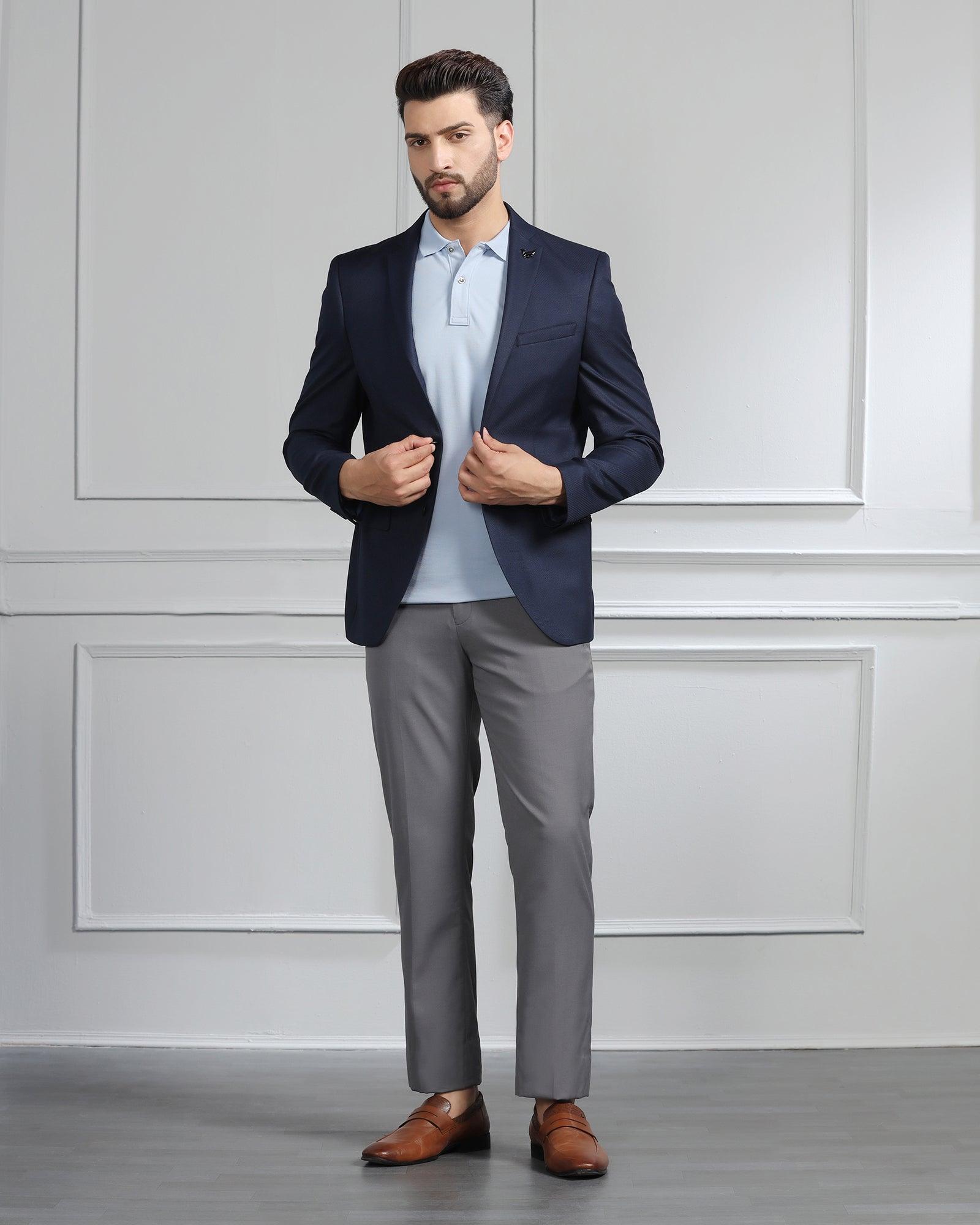 Formal Navy Textured Blazer - Magna - Blackberrys