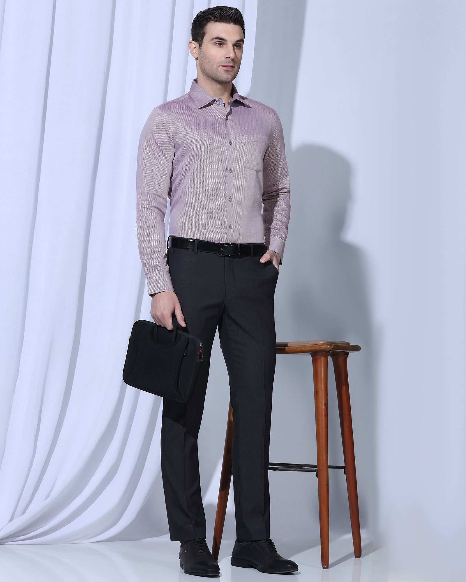 Formal Red Textured Shirt - Quent