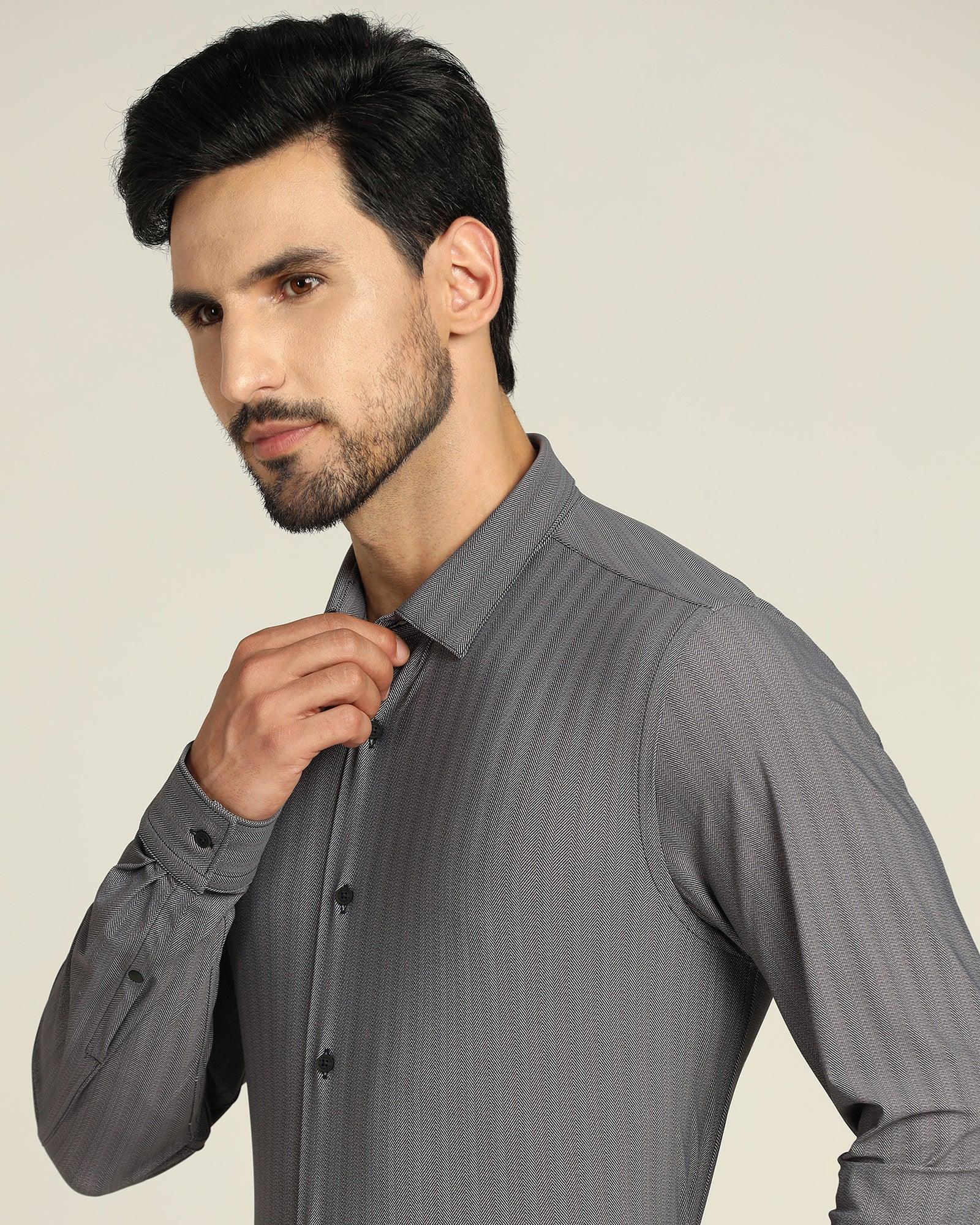 Formal Black Solid Shirt - Otto - Blackberrys