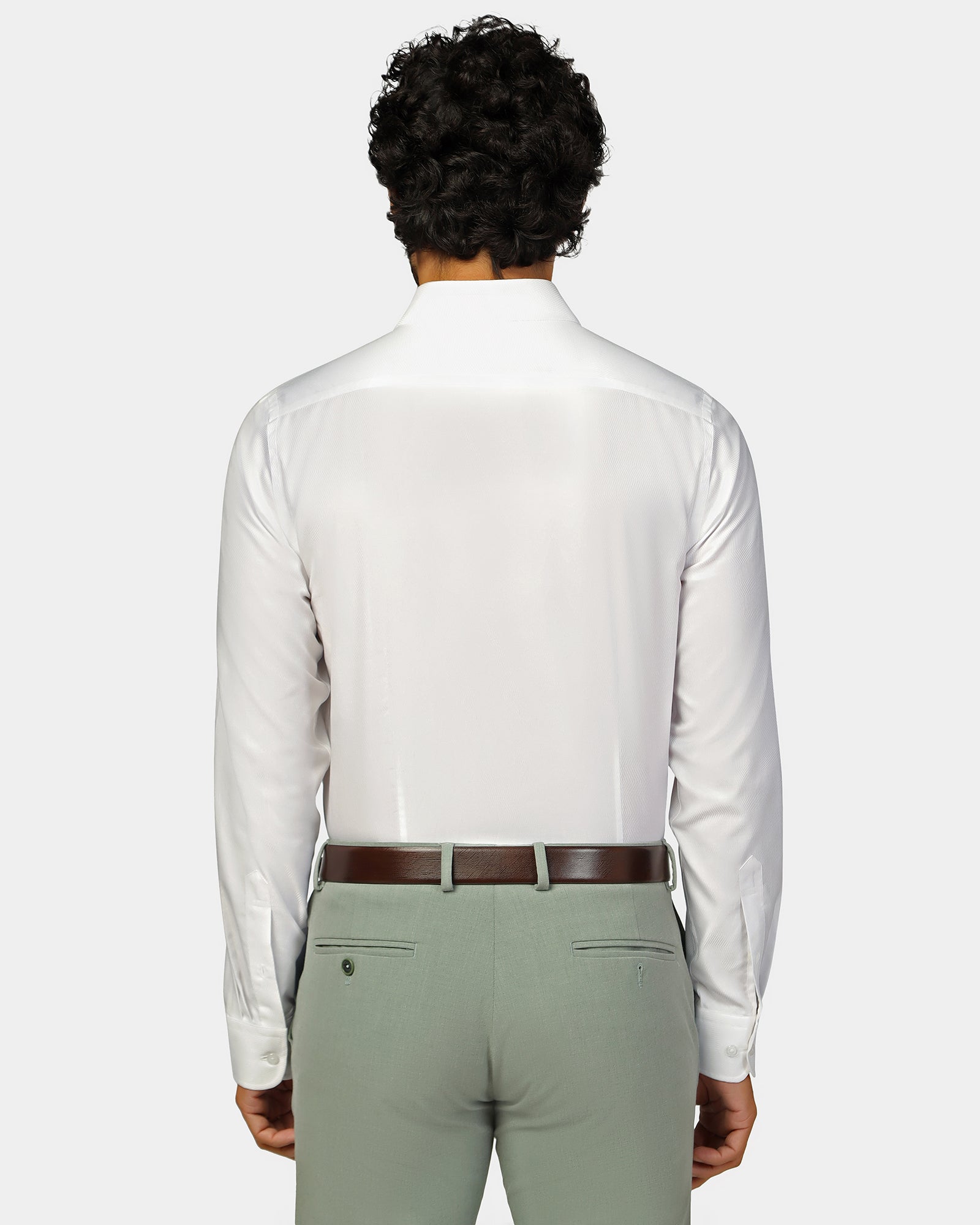 Formal Super White Textured Shirt - Plot