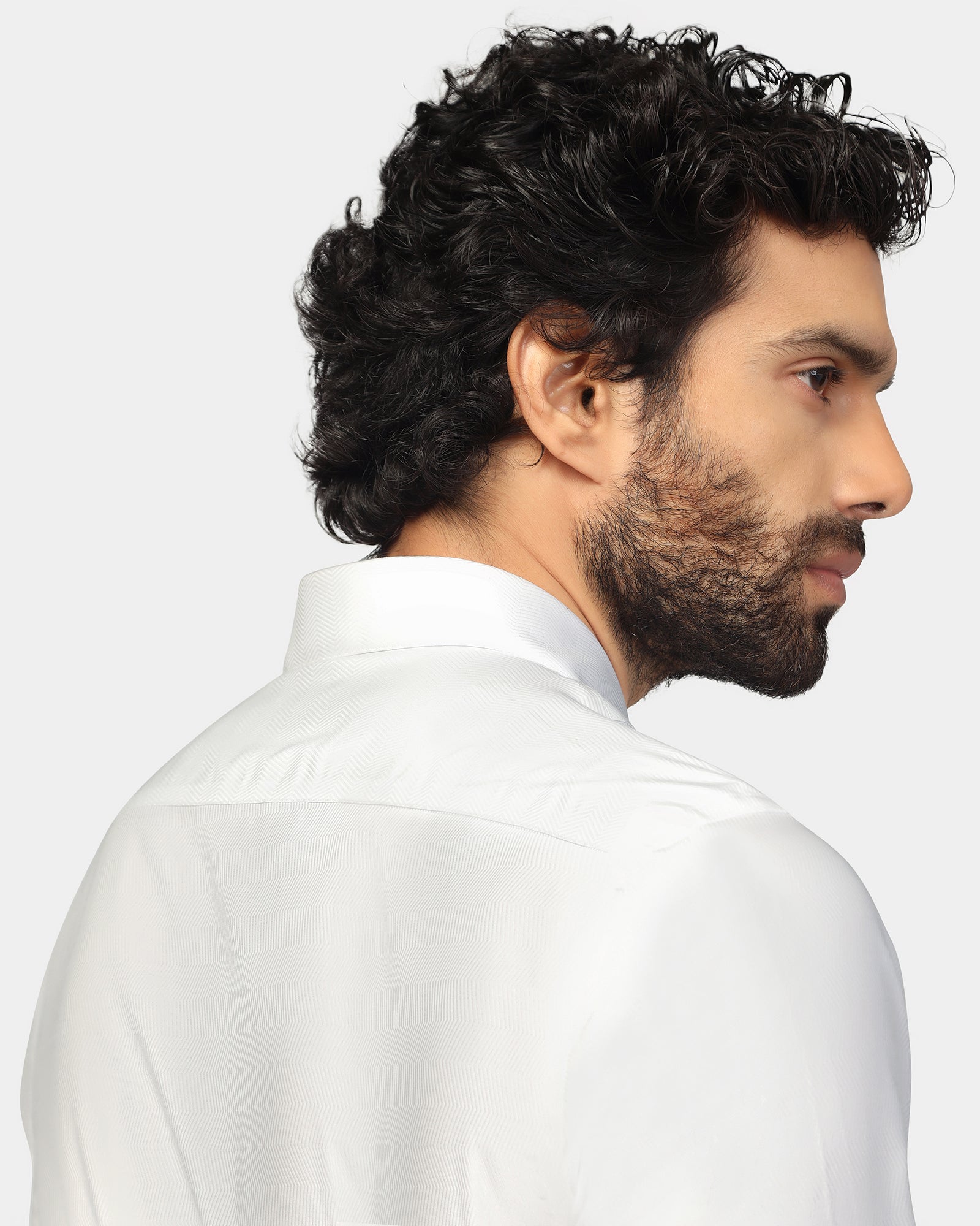 Formal Super White Textured Shirt - Plot