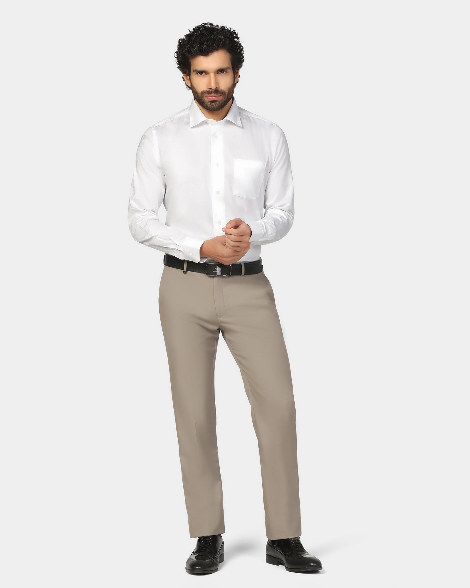 Formal Super White Jacquard Shirt - Young