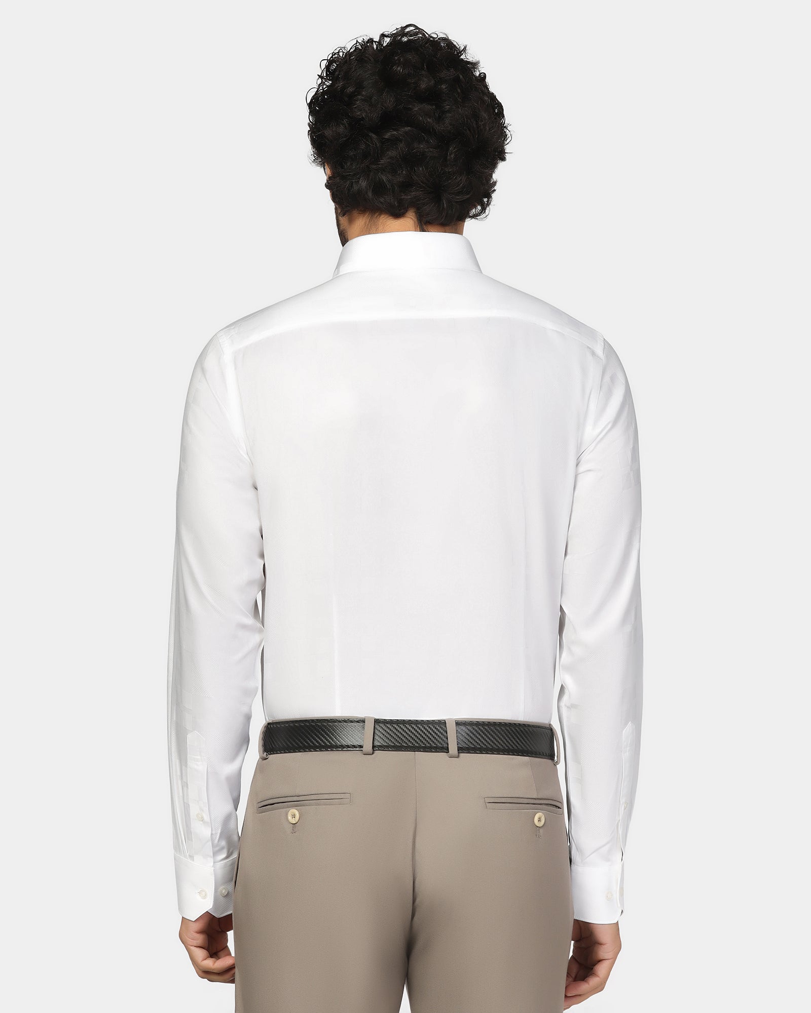 Formal Super White Jacquard Shirt - Young