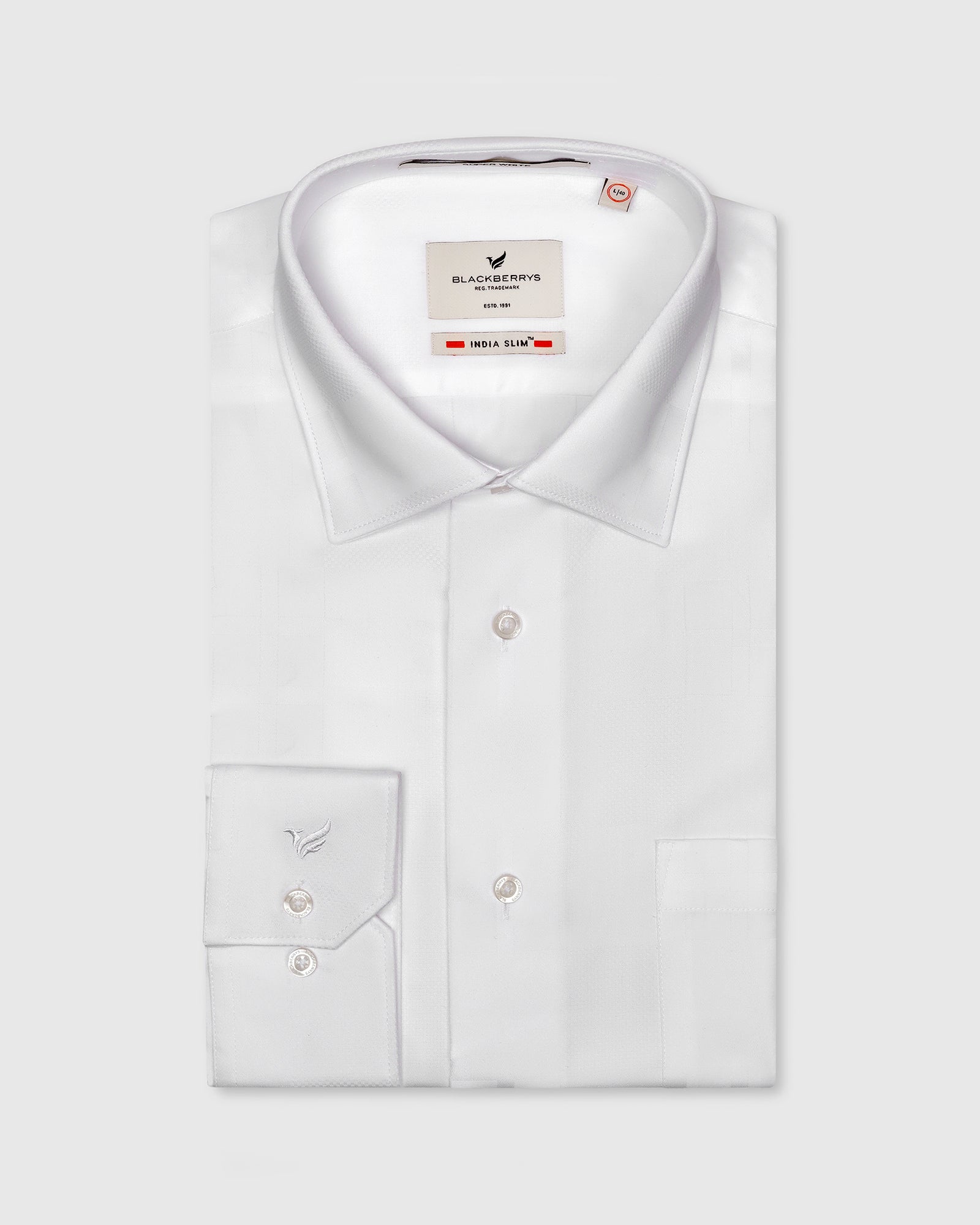 Formal Super White Jacquard Shirt - Young