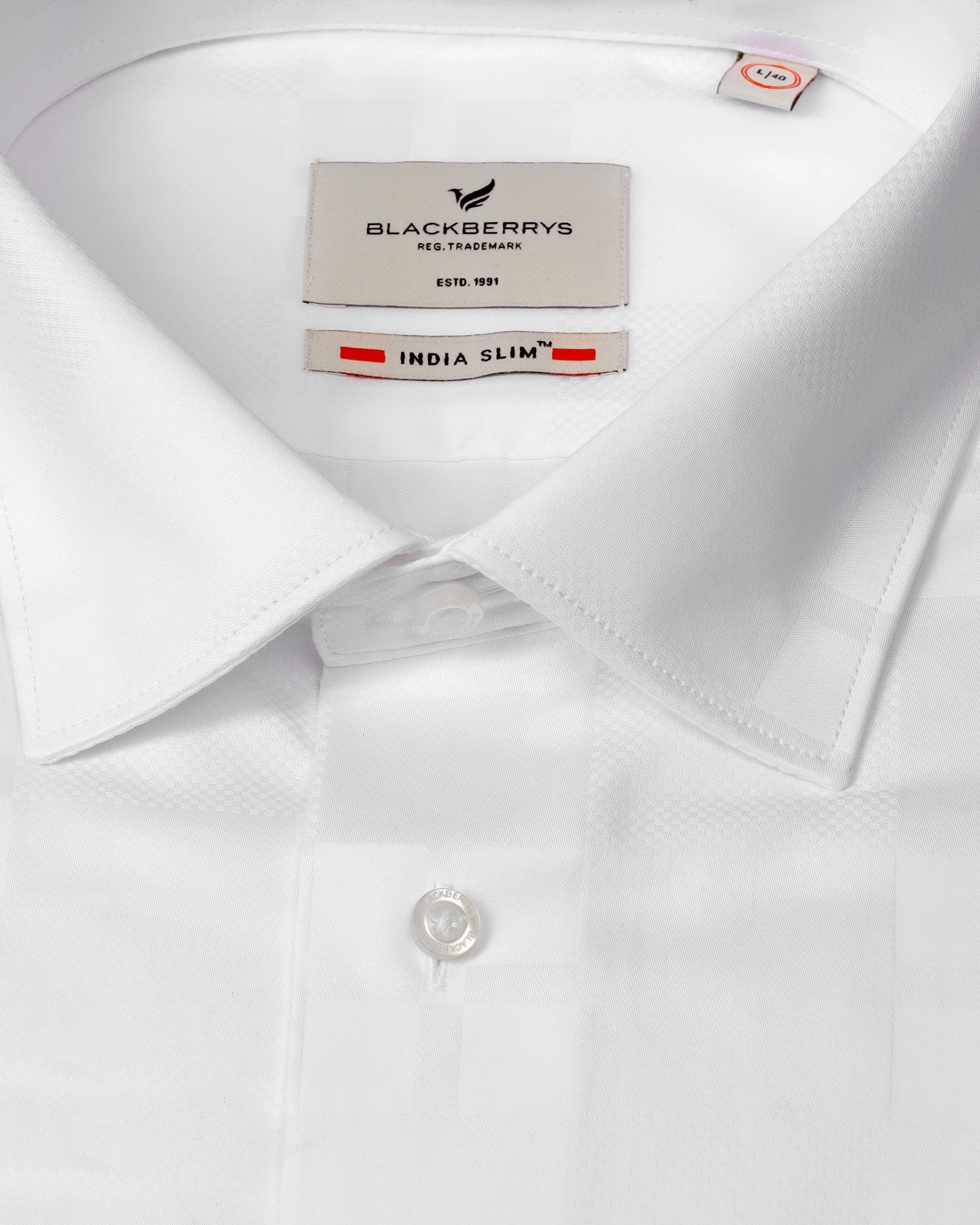 Formal Super White Jacquard Shirt - Young