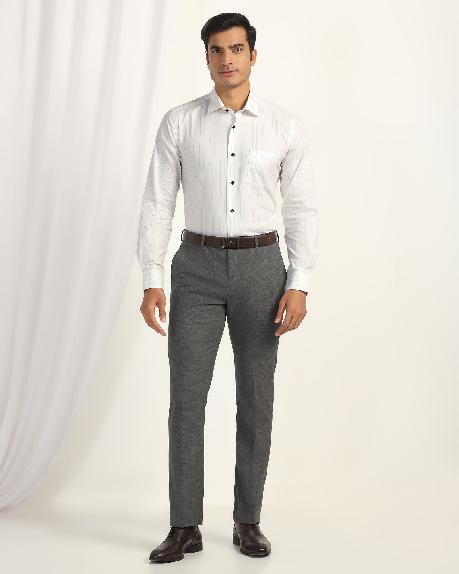 Formal White Stripe Shirt - Austin