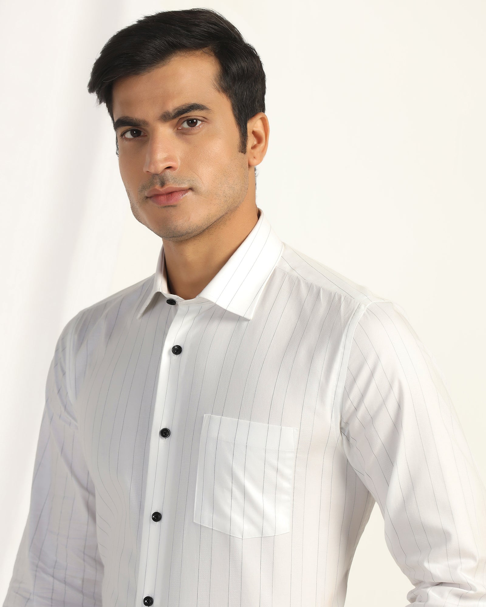 Formal White Stripe Shirt - Austin