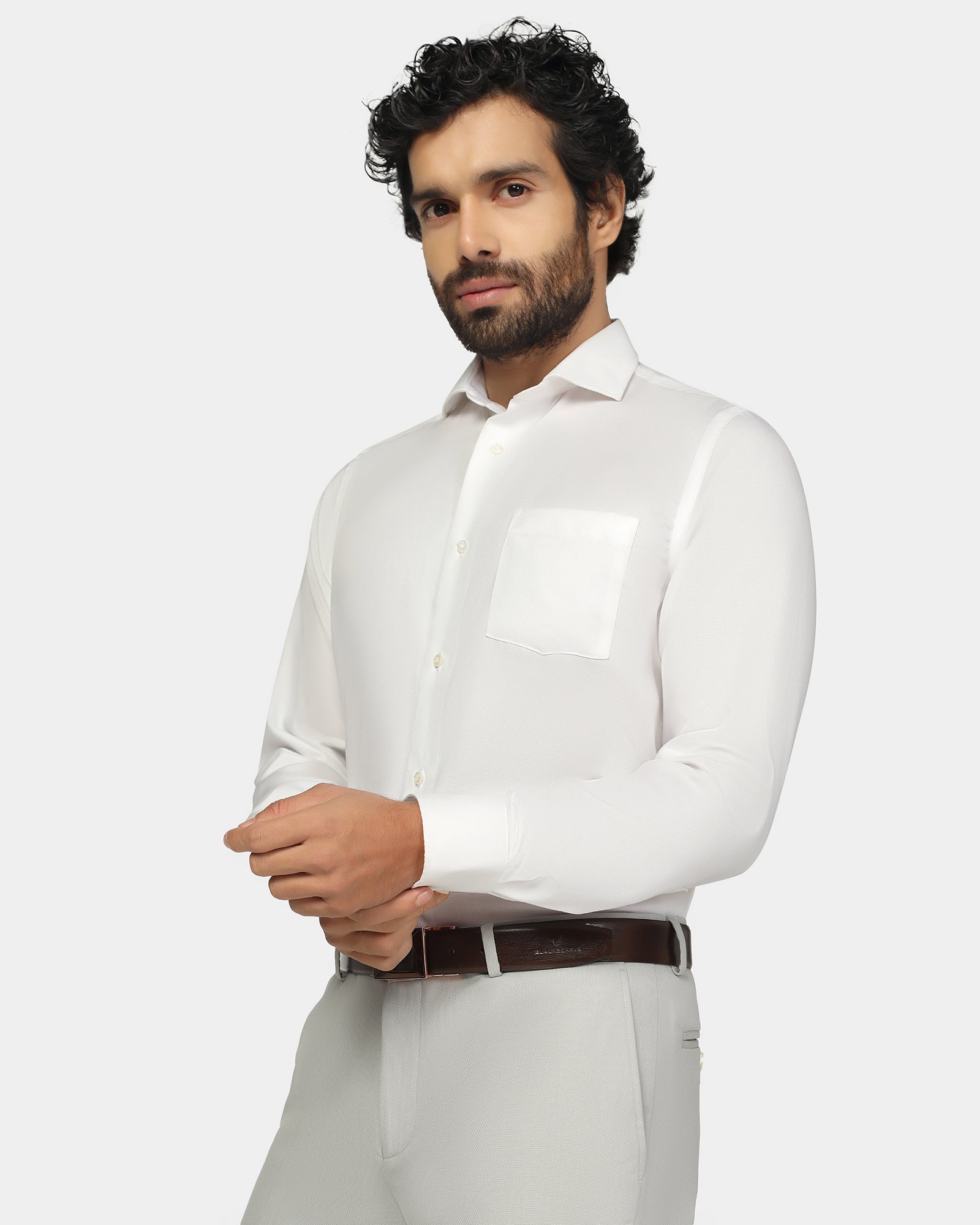 Formal Super White Textured Shirt - Rager