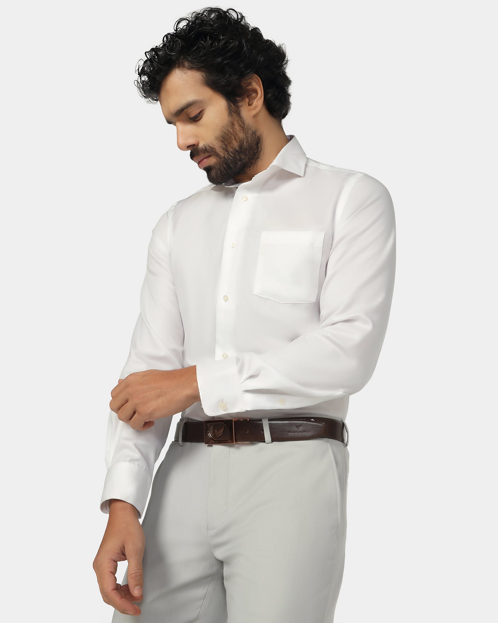 Formal Super White Textured Shirt - Rager
