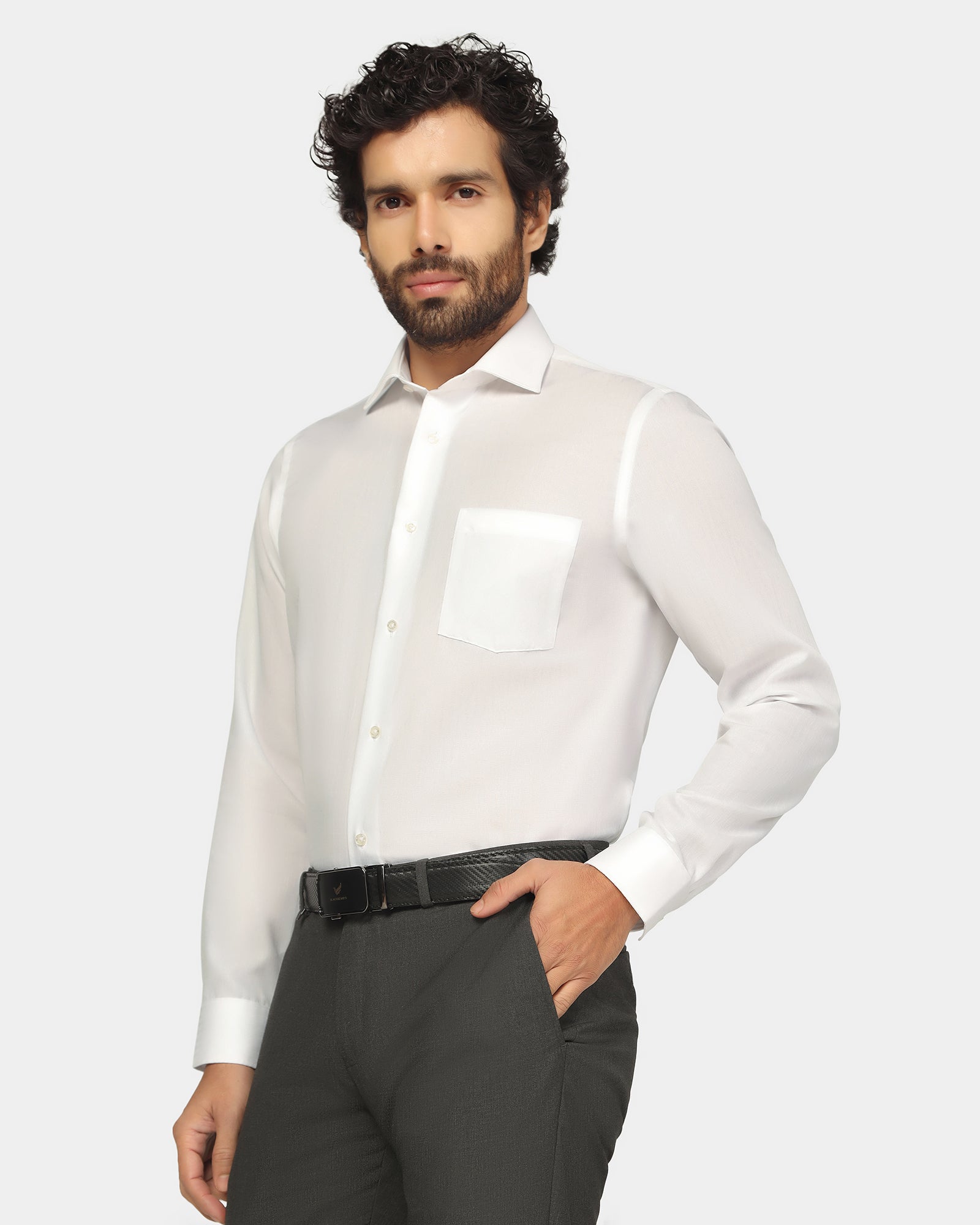 Formal Super White Textured Shirt - Tevin