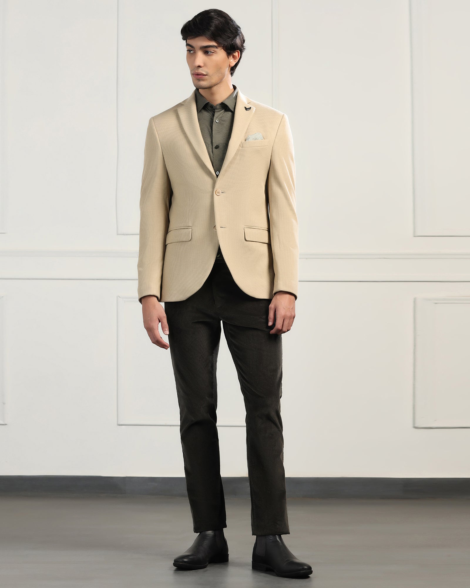 Formal Beige Stripe Blazer - Nios