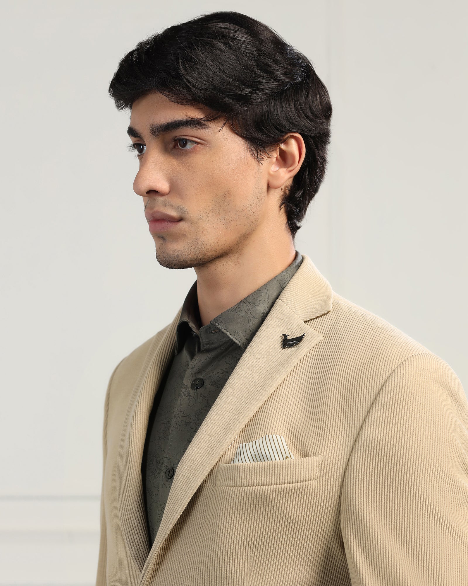 Formal Beige Stripe Blazer - Nios