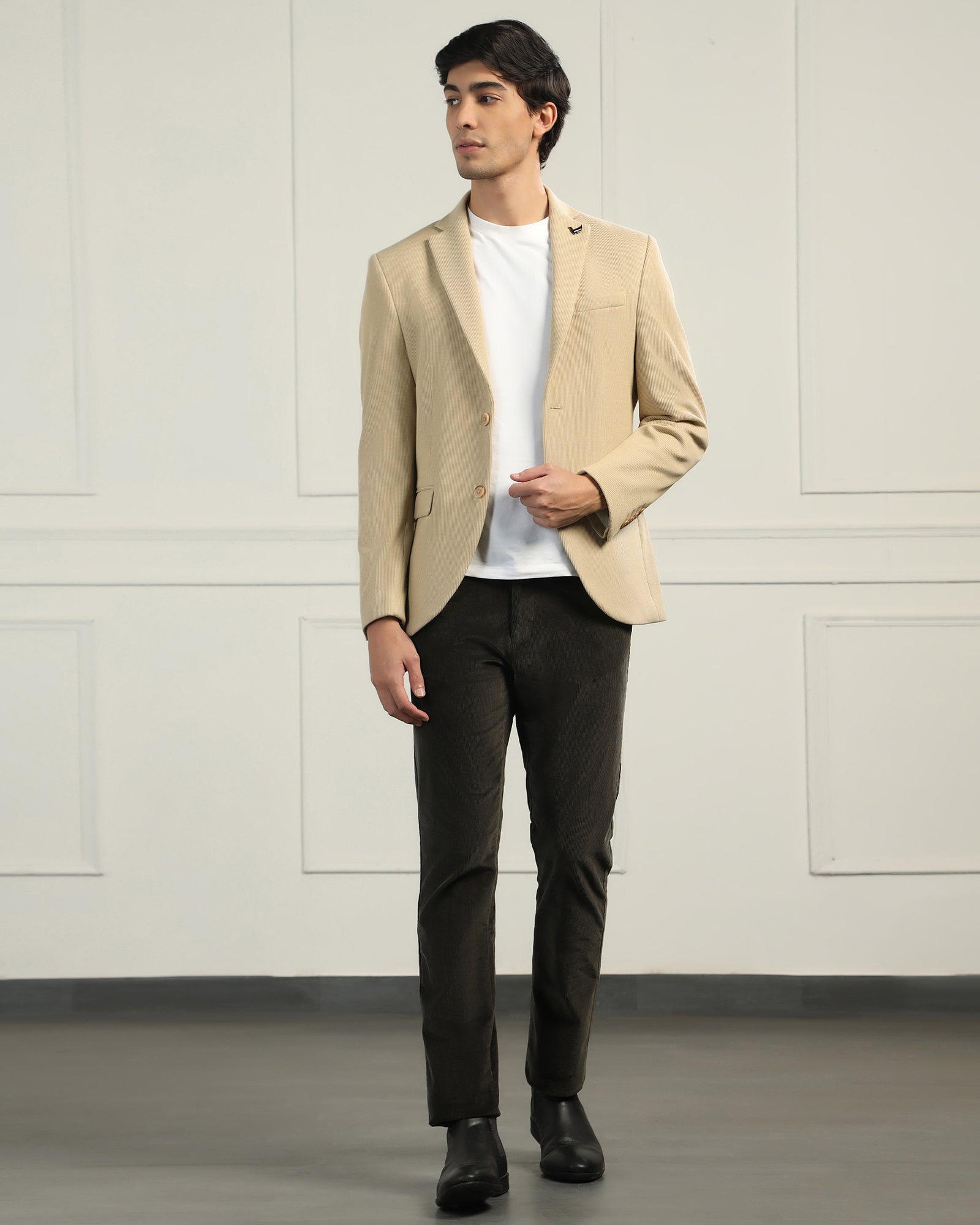 Formal Beige Stripe Blazer - Nios